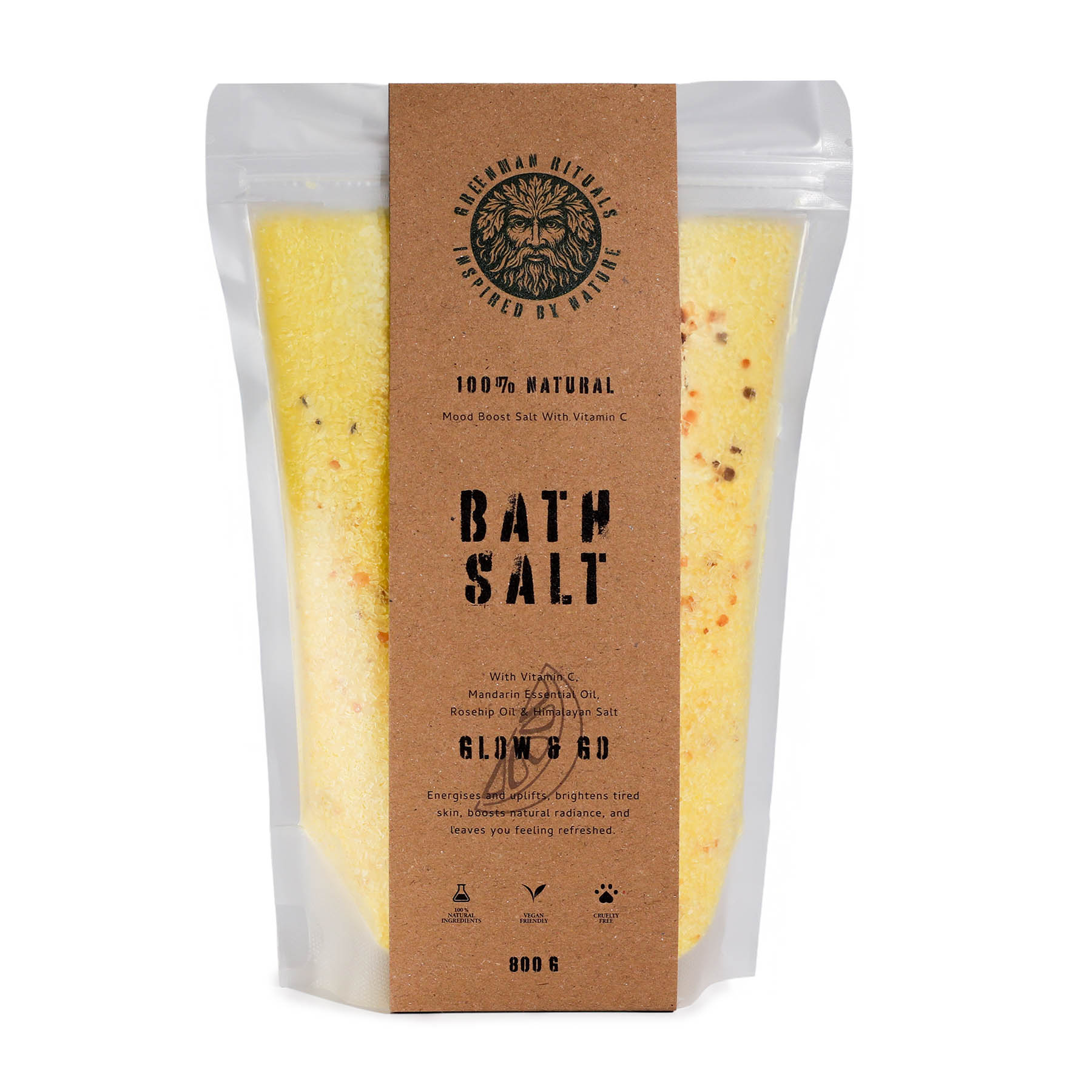 Greenman Rituals Vitamin C & Mandarin Epsom Bath Salt – Glow & Go (800g)1