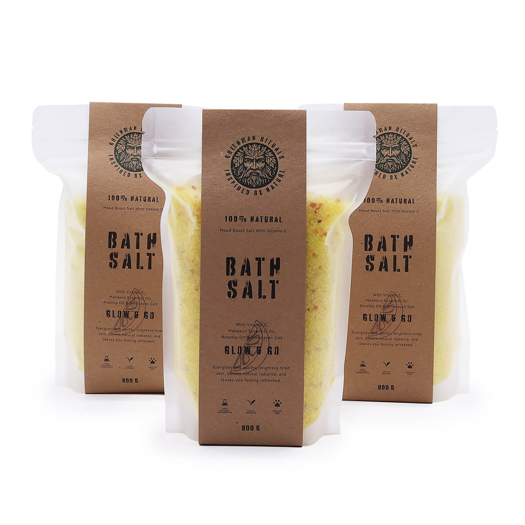 Greenman Rituals Vitamin C & Mandarin Epsom Bath Salt – Glow & Go (800g)4