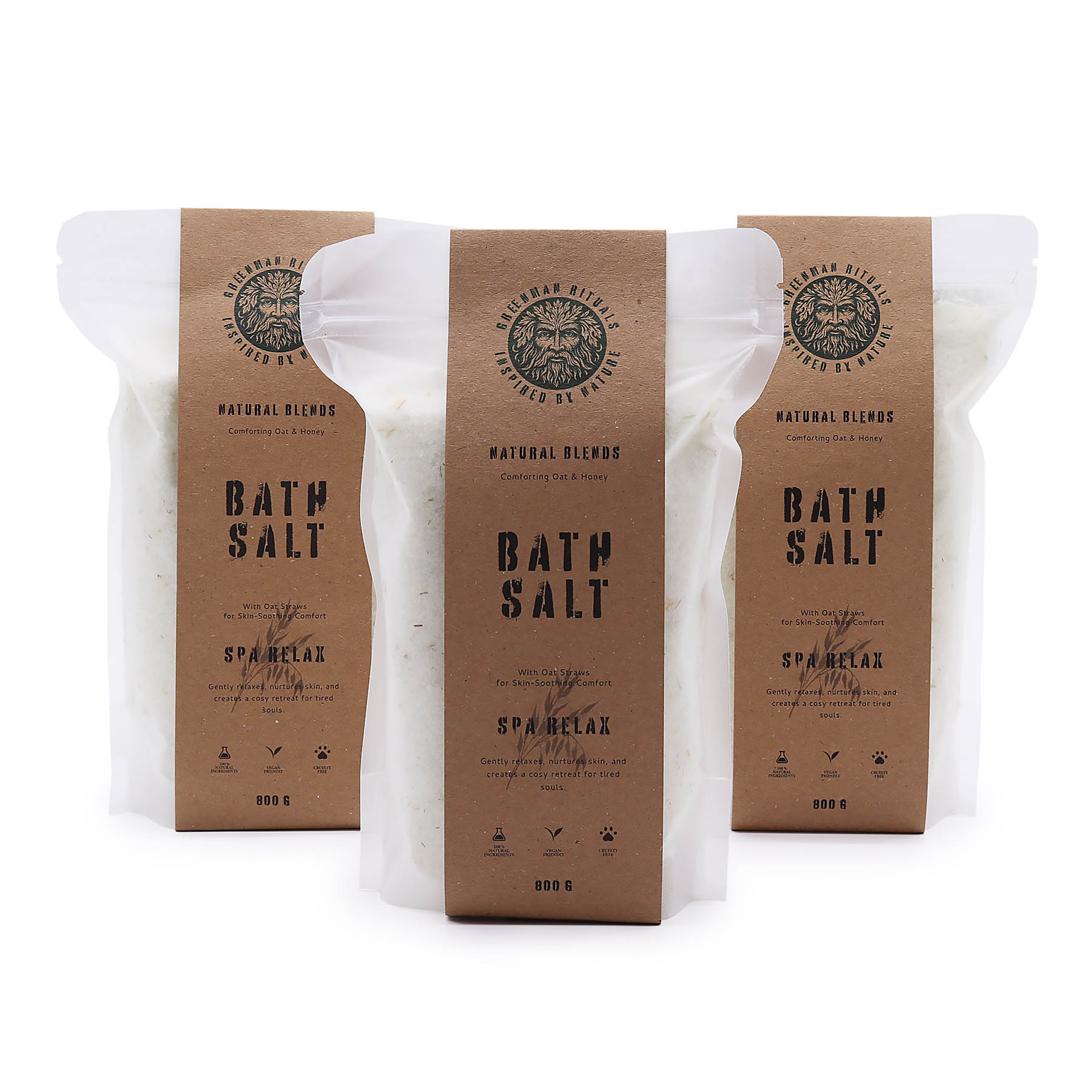 Greenman Rituals Oat & Honey Epsom Bath Salt – Spa Relax (800g)4