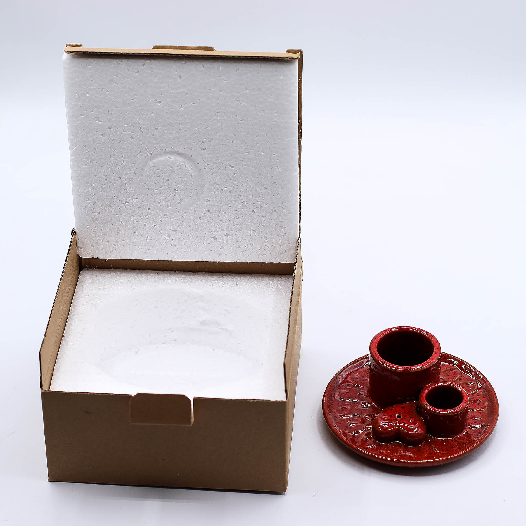 Palo Santo Stick & Smudge Holder - Mandala - Red with Heart Gloss4