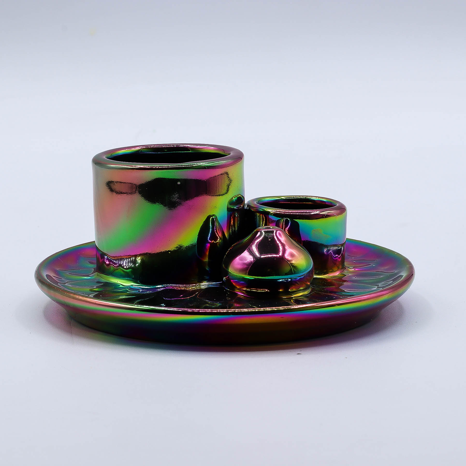 Palo Santo Stick & Smudge Holder - Mandala - Metallic Rainbow2