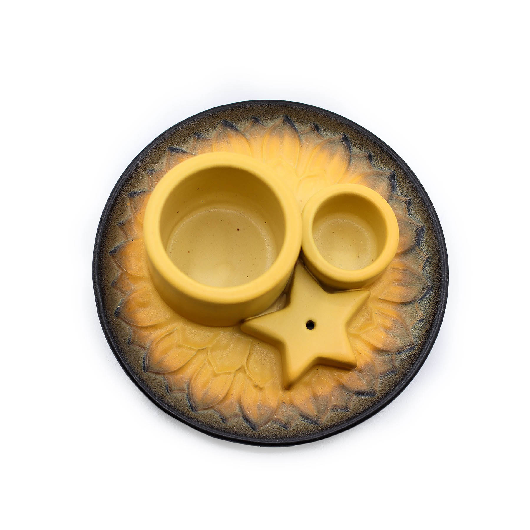 Palo Santo Stick & Smudge Holder - Mandala - Sand & Grey1