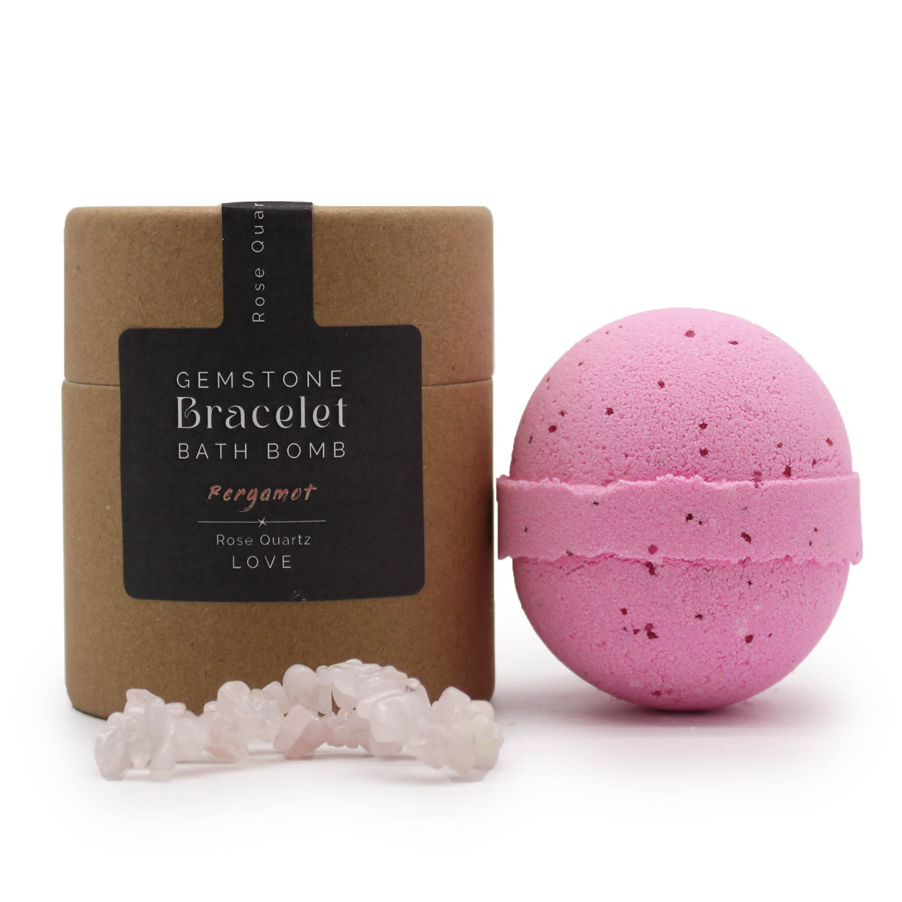 Rose Quartz Gemstone Bracelet Bath Bomb – Bergamot