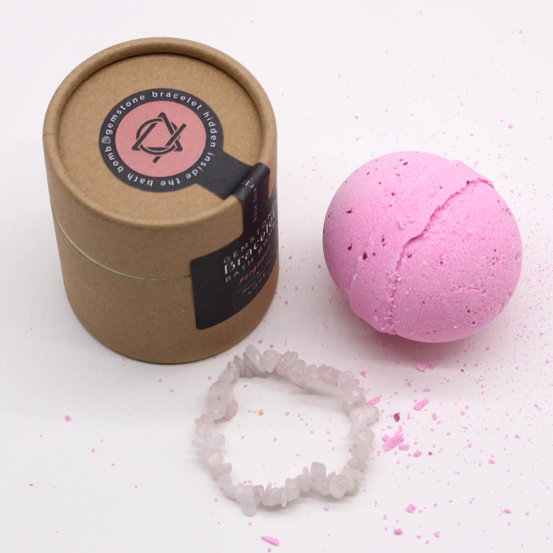 Rose Quartz Gemstone Bracelet Bath Bomb – Bergamot1