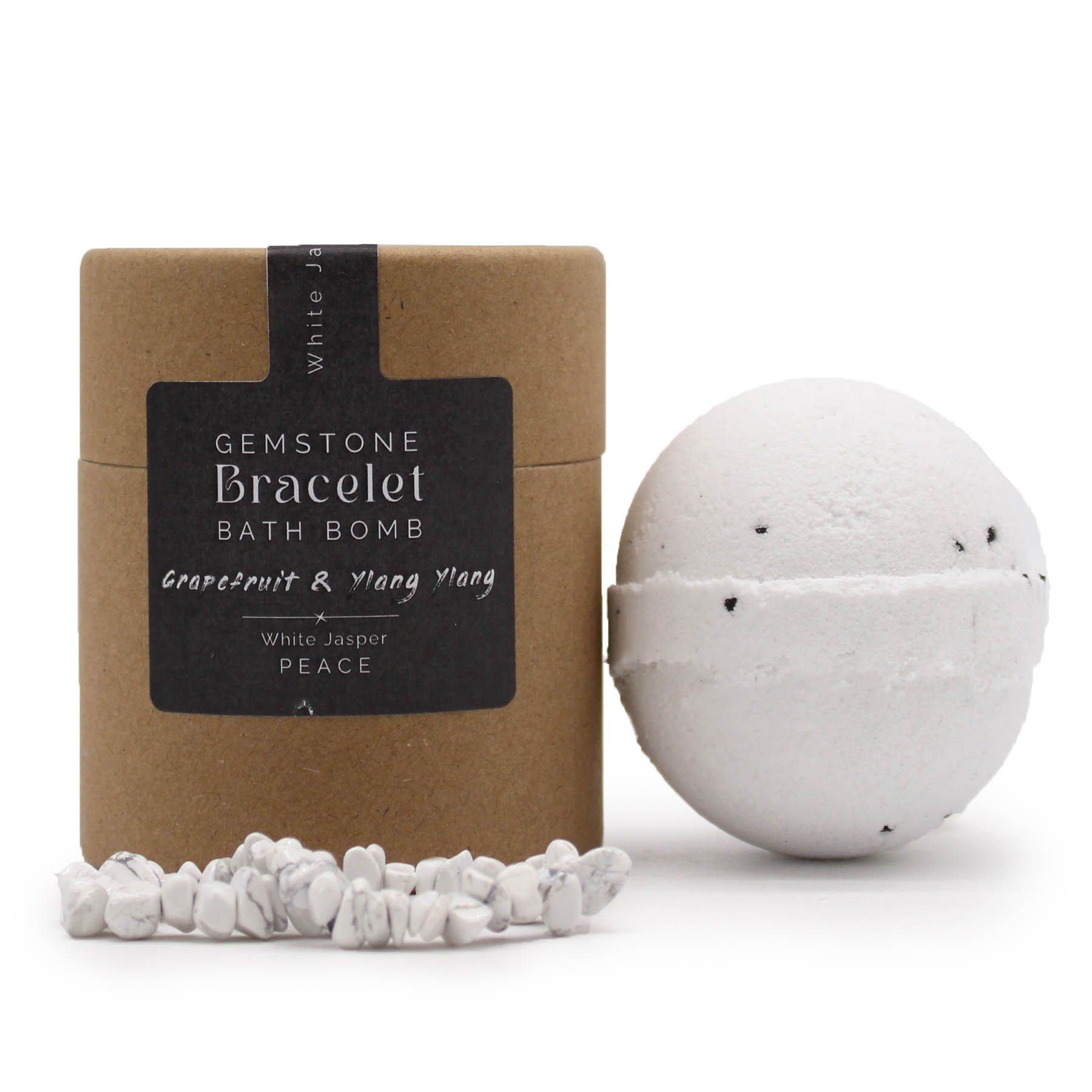 White Jasper Gemstone Bracelet Bath Bomb – Grapefruit & Ylang Ylang