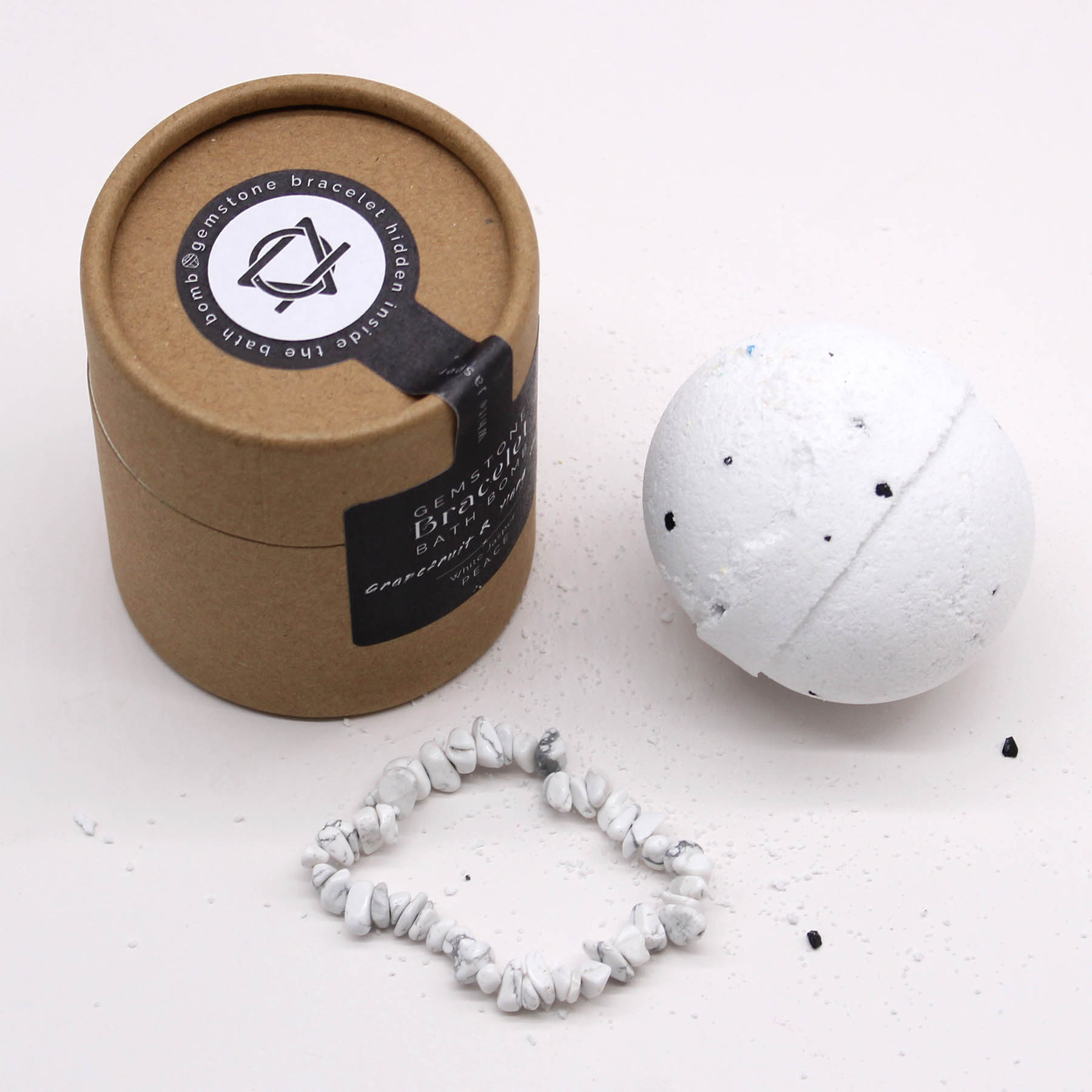 White Jasper Gemstone Bracelet Bath Bomb – Grapefruit & Ylang Ylang1