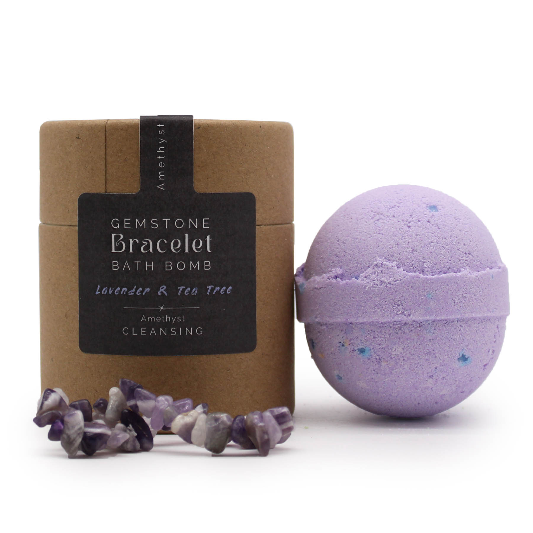Amethyst Gemstone Bracelet Bath Bomb – Lavender & Tea Tree