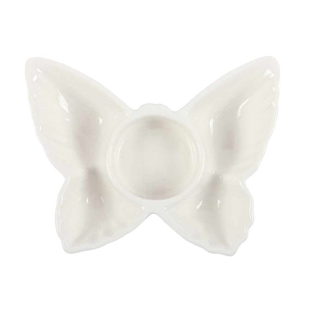 White Butterfly Tealight Candle Holder1