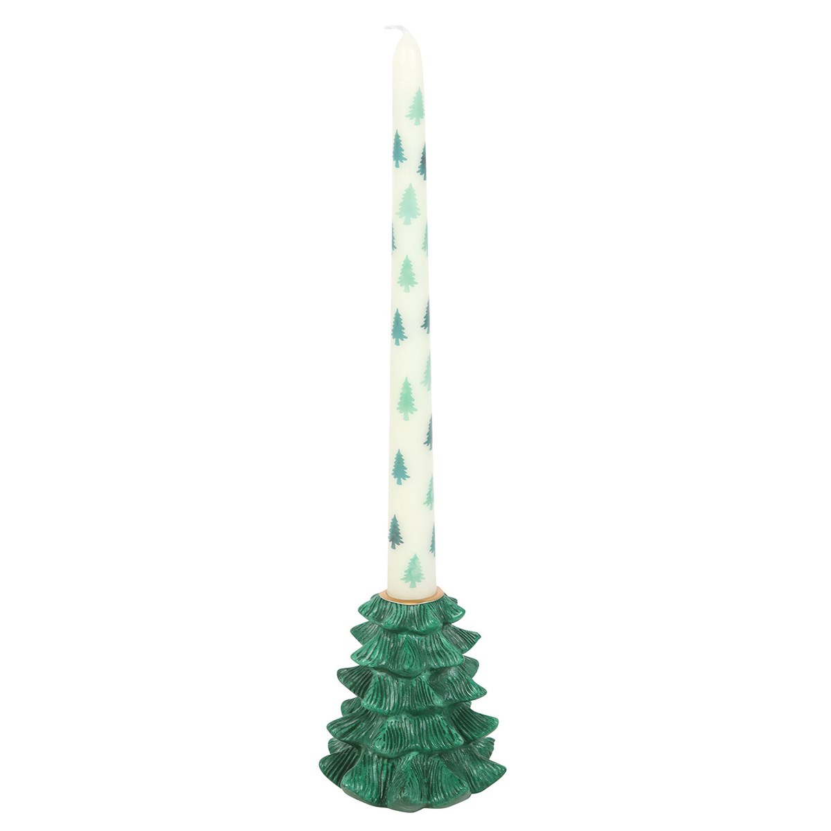 Green Fir Tree Candle Holder with Taper Candle1