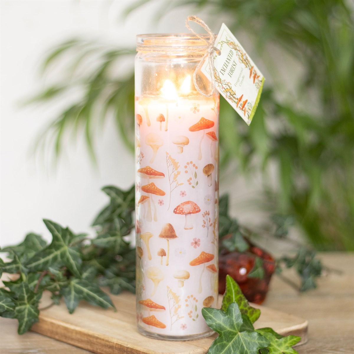 Mushroom Print Enchanted Forest Tube Candle3