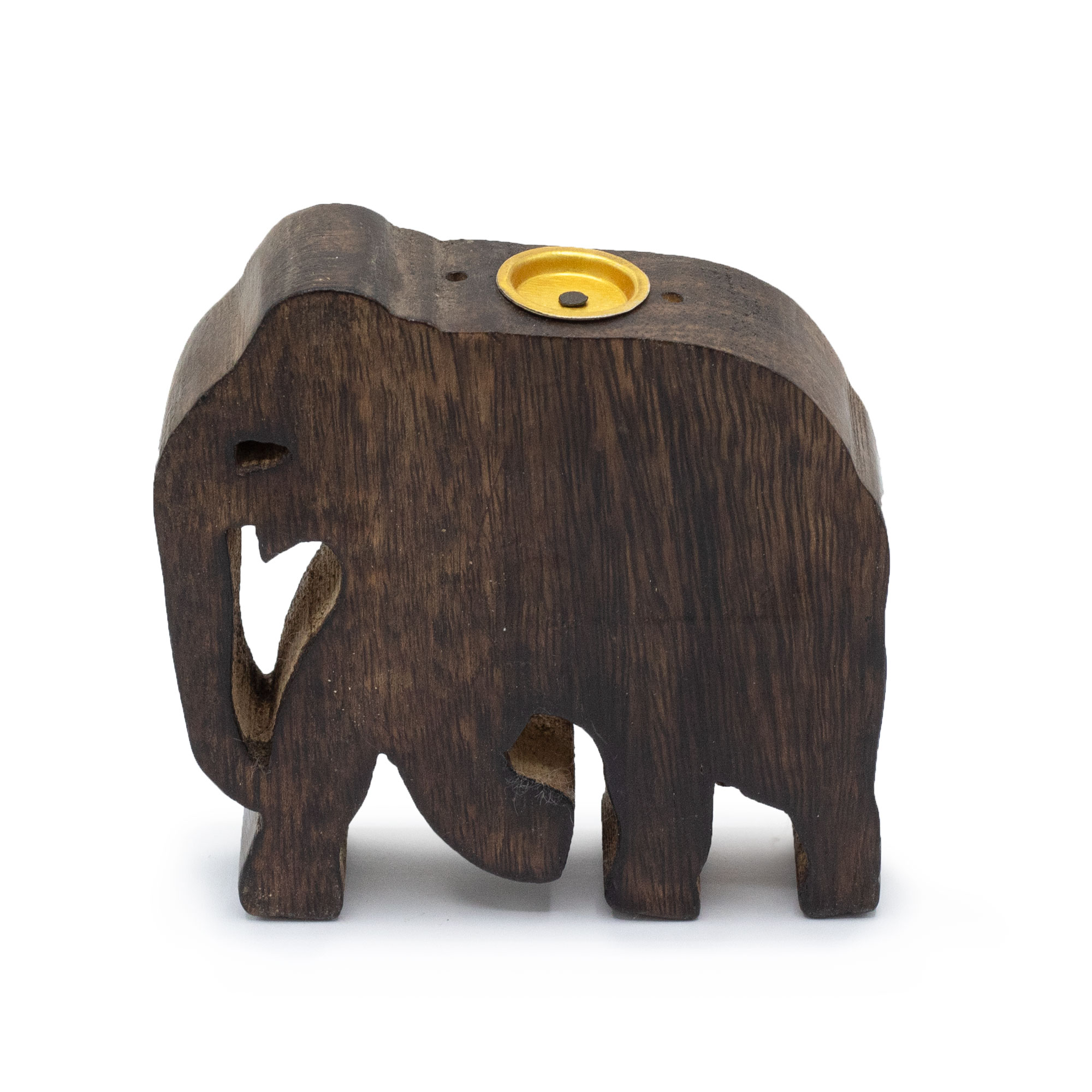 Mango Wood Elephant Incense Cone & Stick Holder