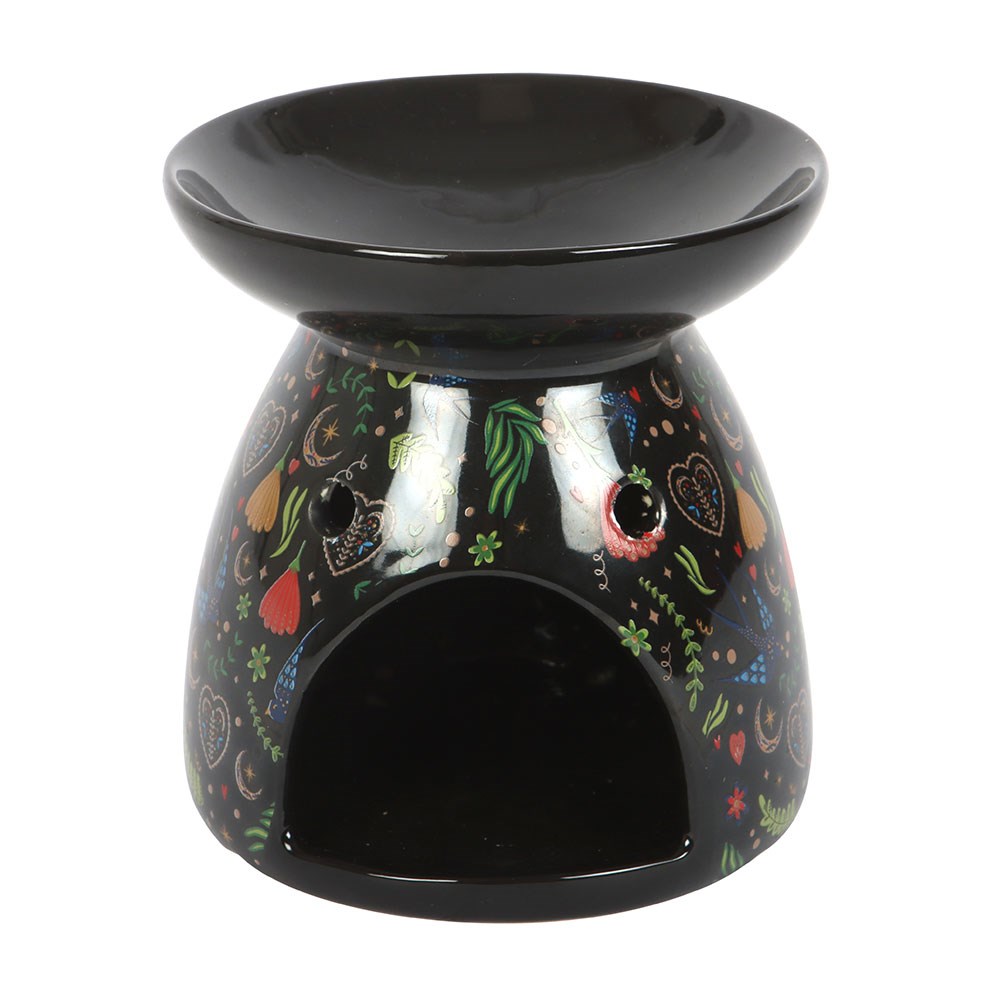 Midnight Bloom Print Oil Burner - Black2
