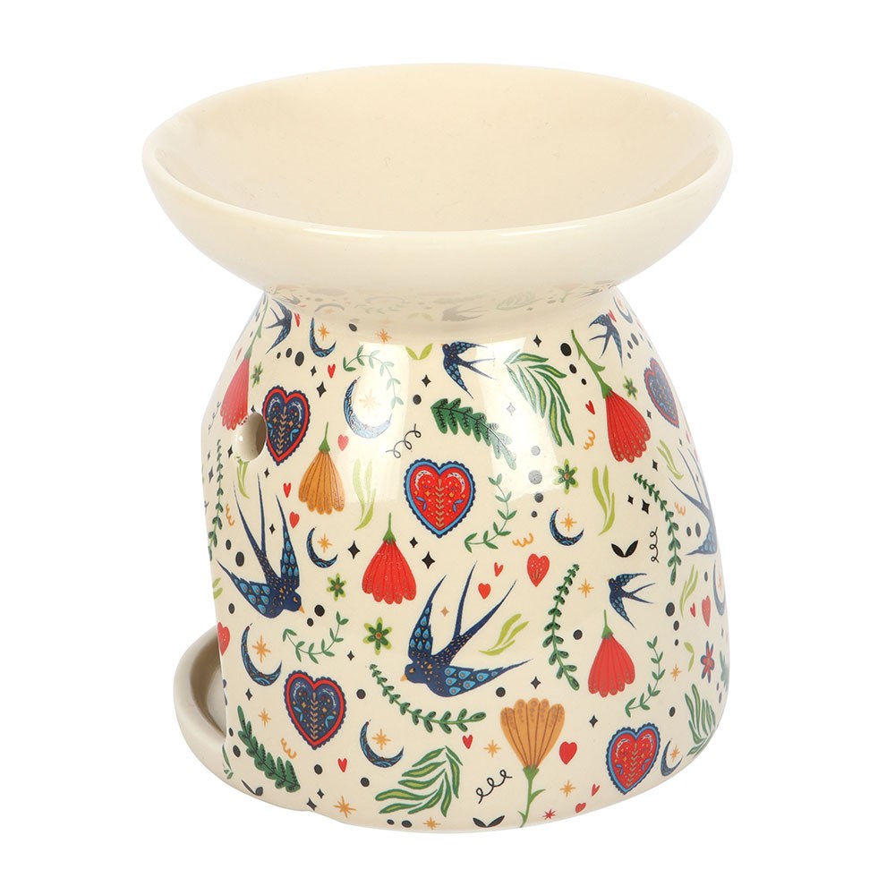 Midnight Bloom Print Oil Burner - Cream1