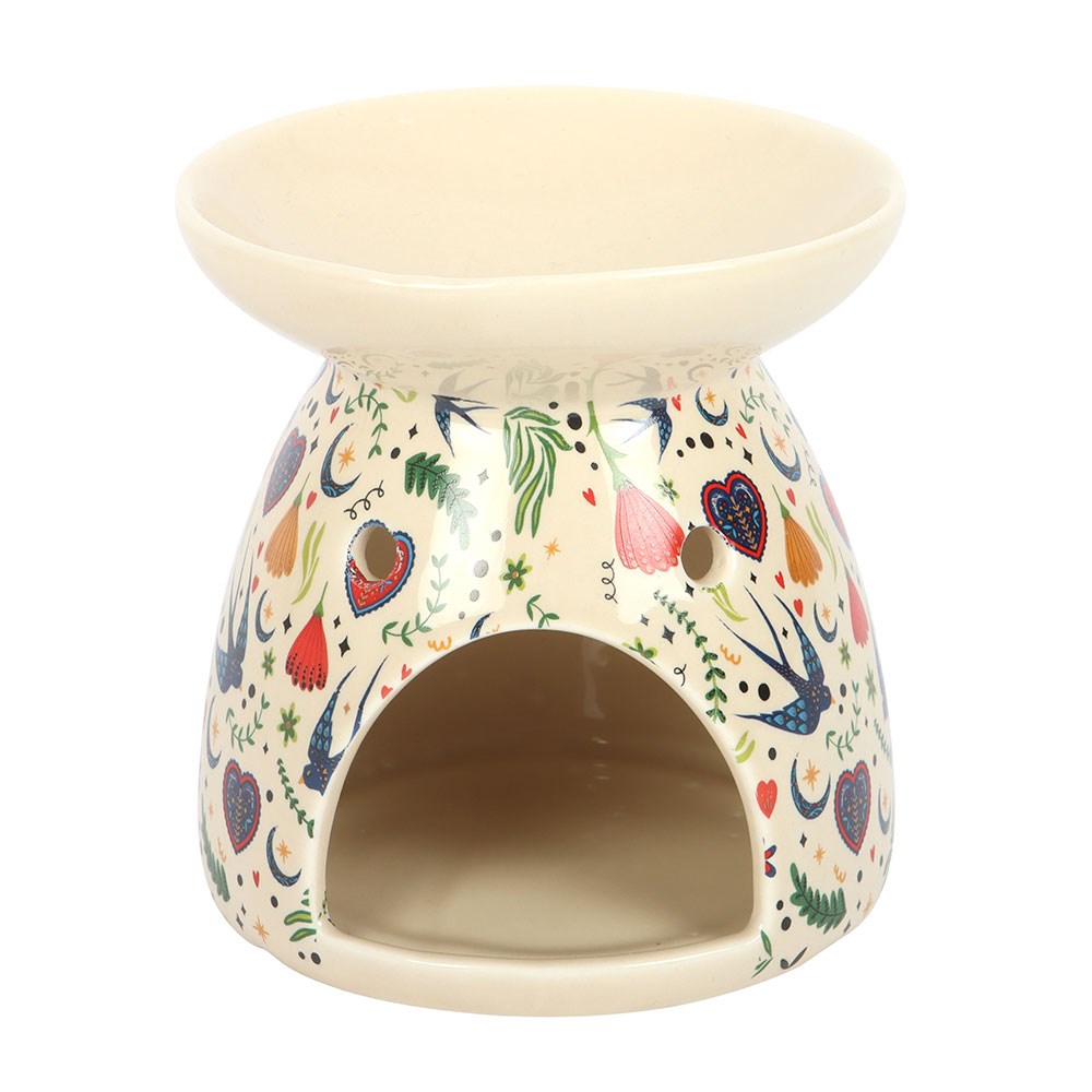 Midnight Bloom Print Oil Burner - Cream2