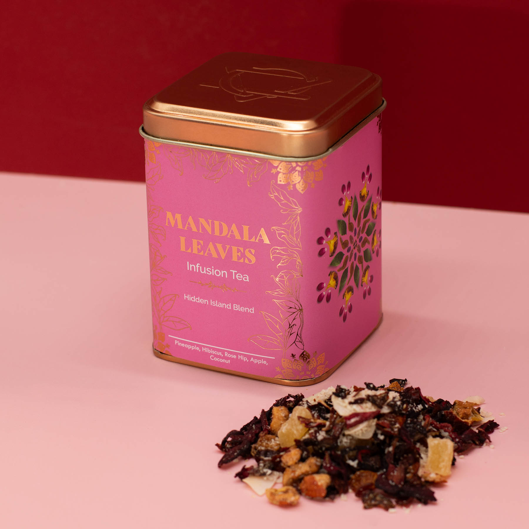 Mandala Leaves Hidden Island Blend – Loose Leaf Tropical Fruit Infusion Tea (50g Tin)2