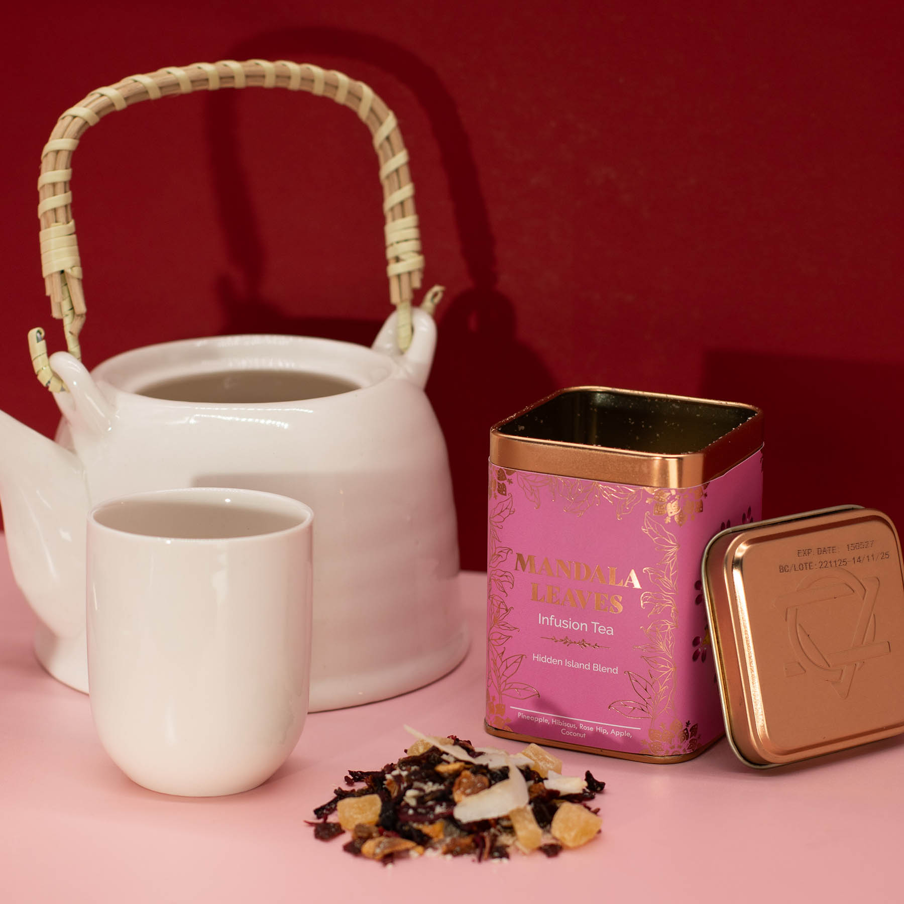 Mandala Leaves Hidden Island Blend – Loose Leaf Tropical Fruit Infusion Tea (50g Tin)5