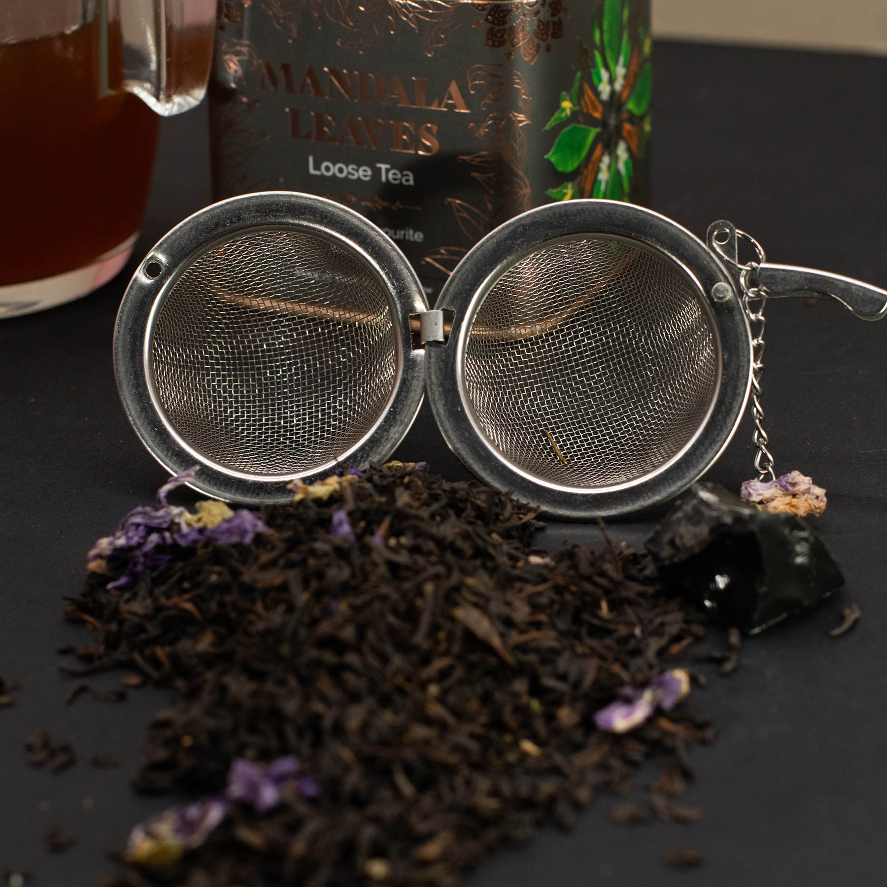 Mandala Leaves Merlin's Favourite Earl Grey – Loose Leaf Black Tea with Mallow Flowers (50g Tin)6