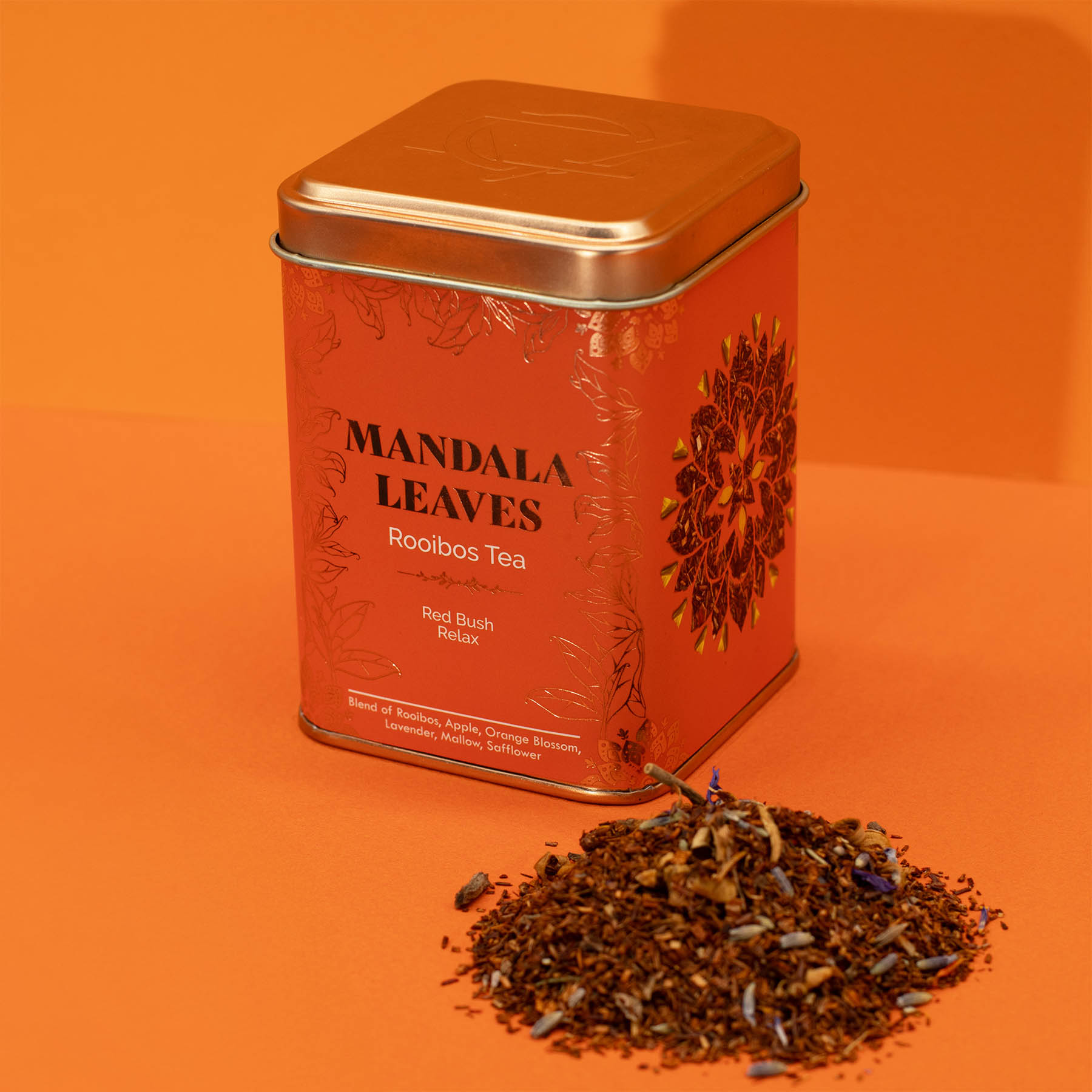 Mandala Leaves Red Bush Rooibos Infusion - Apple & Lavender (50g Tin)2
