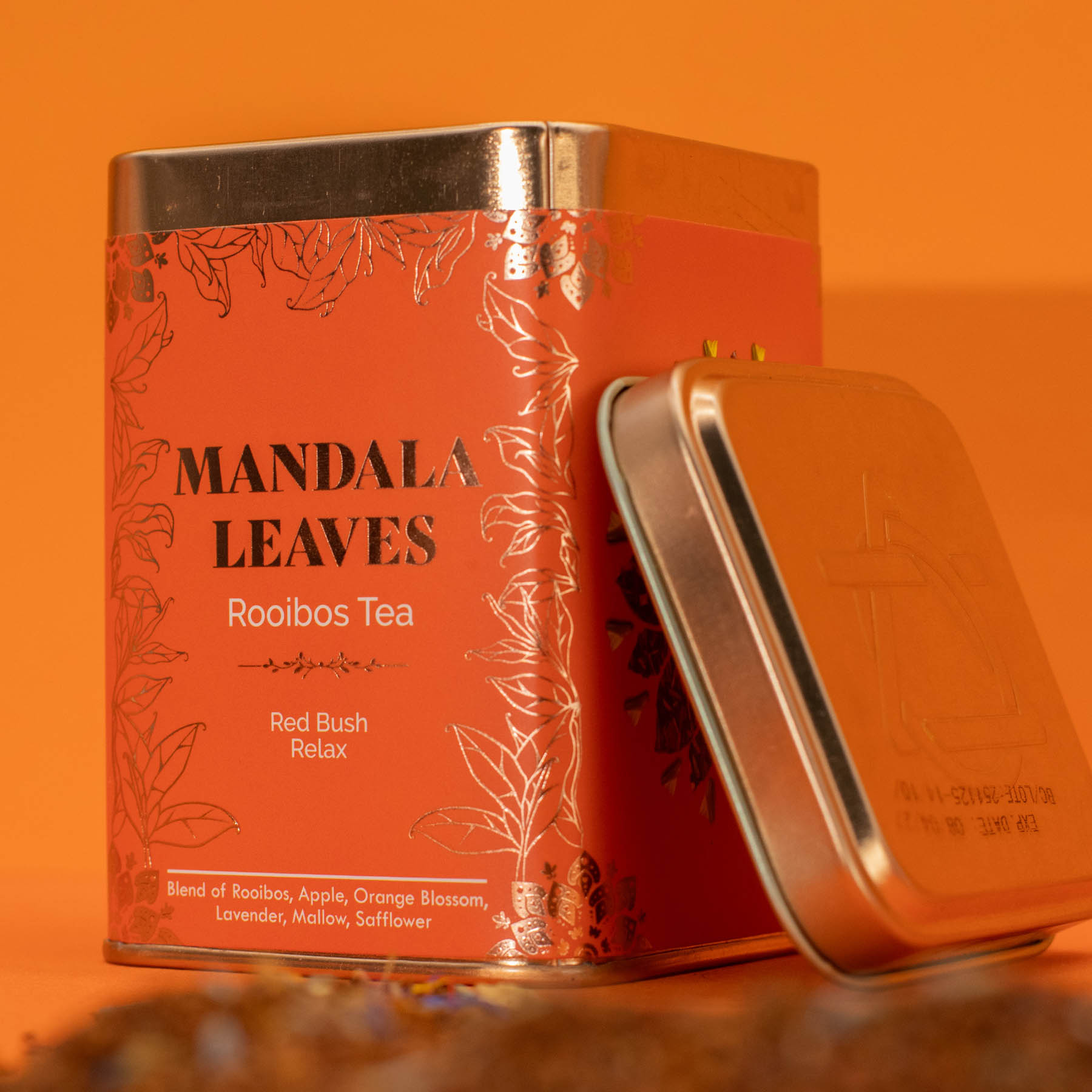 Mandala Leaves Red Bush Rooibos Infusion - Apple & Lavender (50g Tin)5