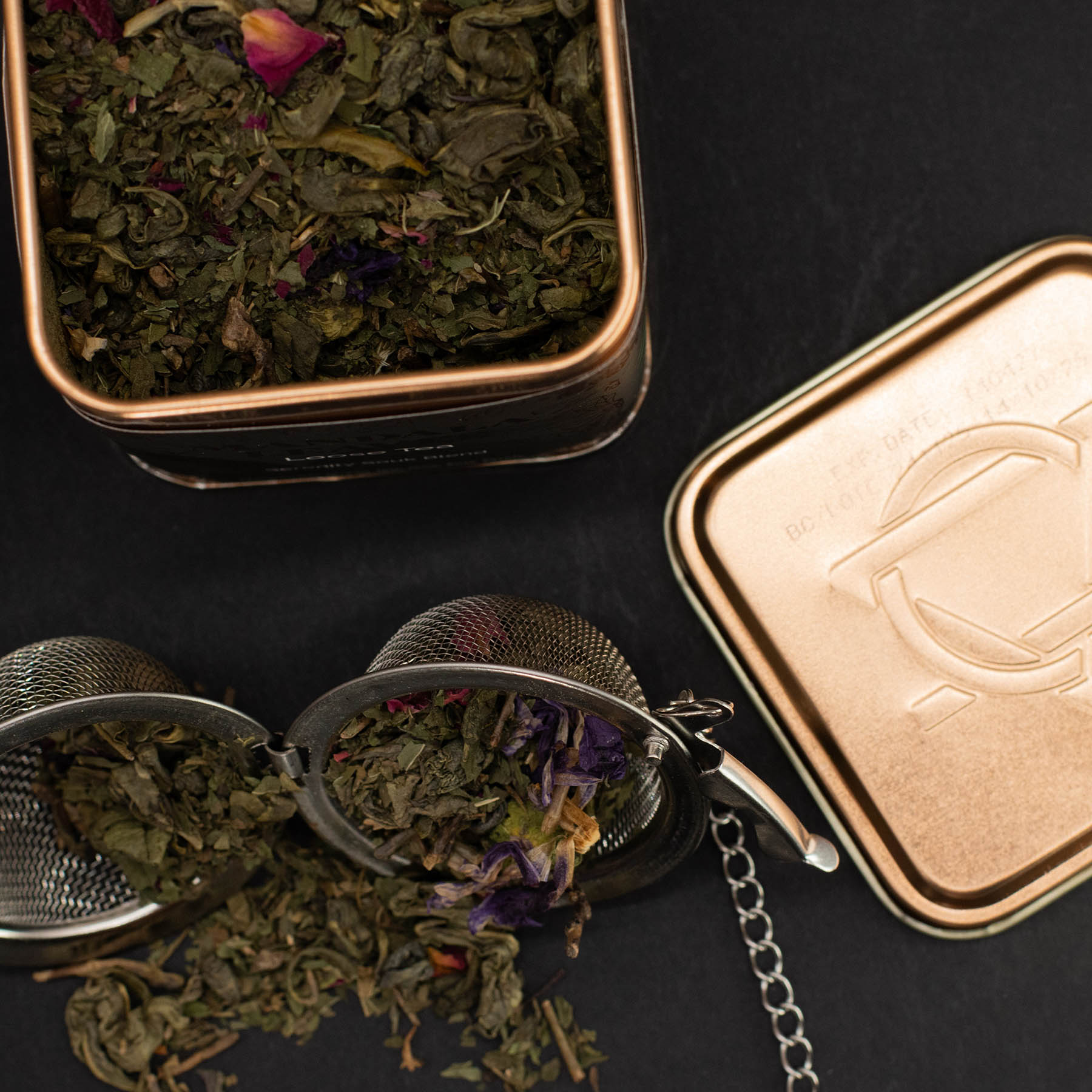 Mandala Leaves Serenity Souk Blend – Loose Leaf Green Tea with Mint, Rose & Mallow (50g Tin)7