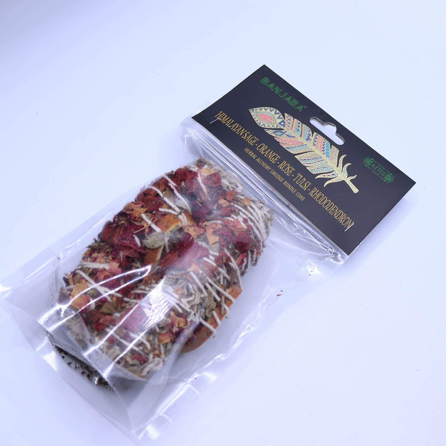 Banjara Himalayan Sage, Orange, Rose, Tulsi, Rhododendron Smudge Bundles - Pack of 21