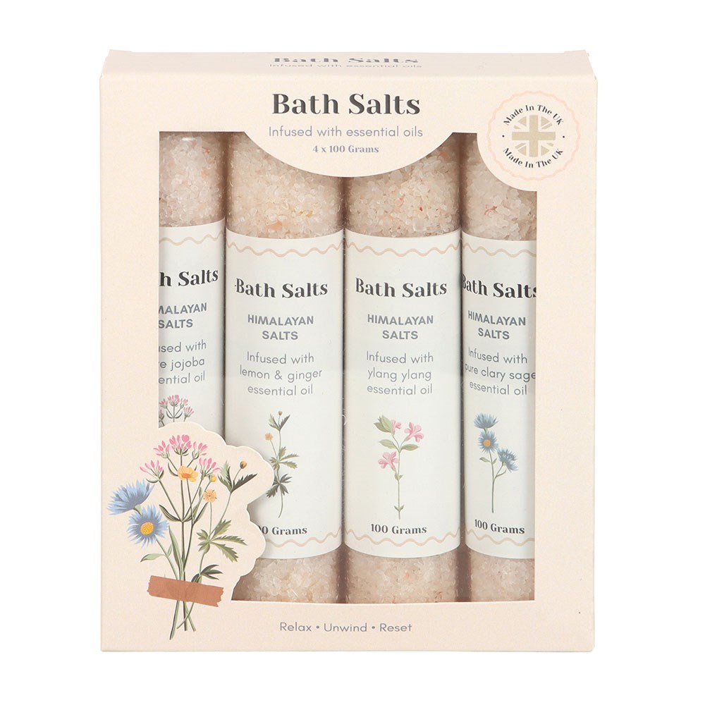 Floral Aromatherapy Himalayan Bath Salts Gift Set (4 x 100g)