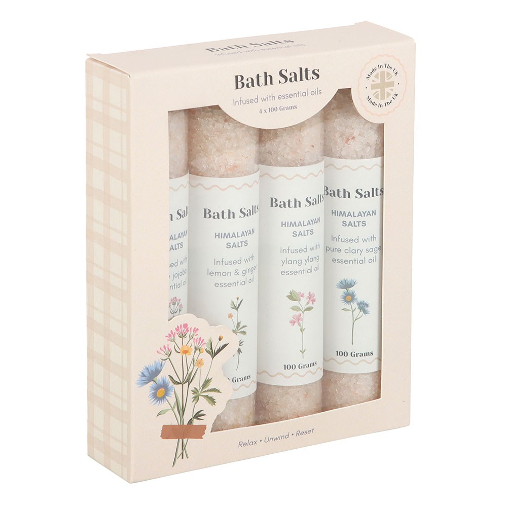 Floral Aromatherapy Himalayan Bath Salts Gift Set (4 x 100g)2