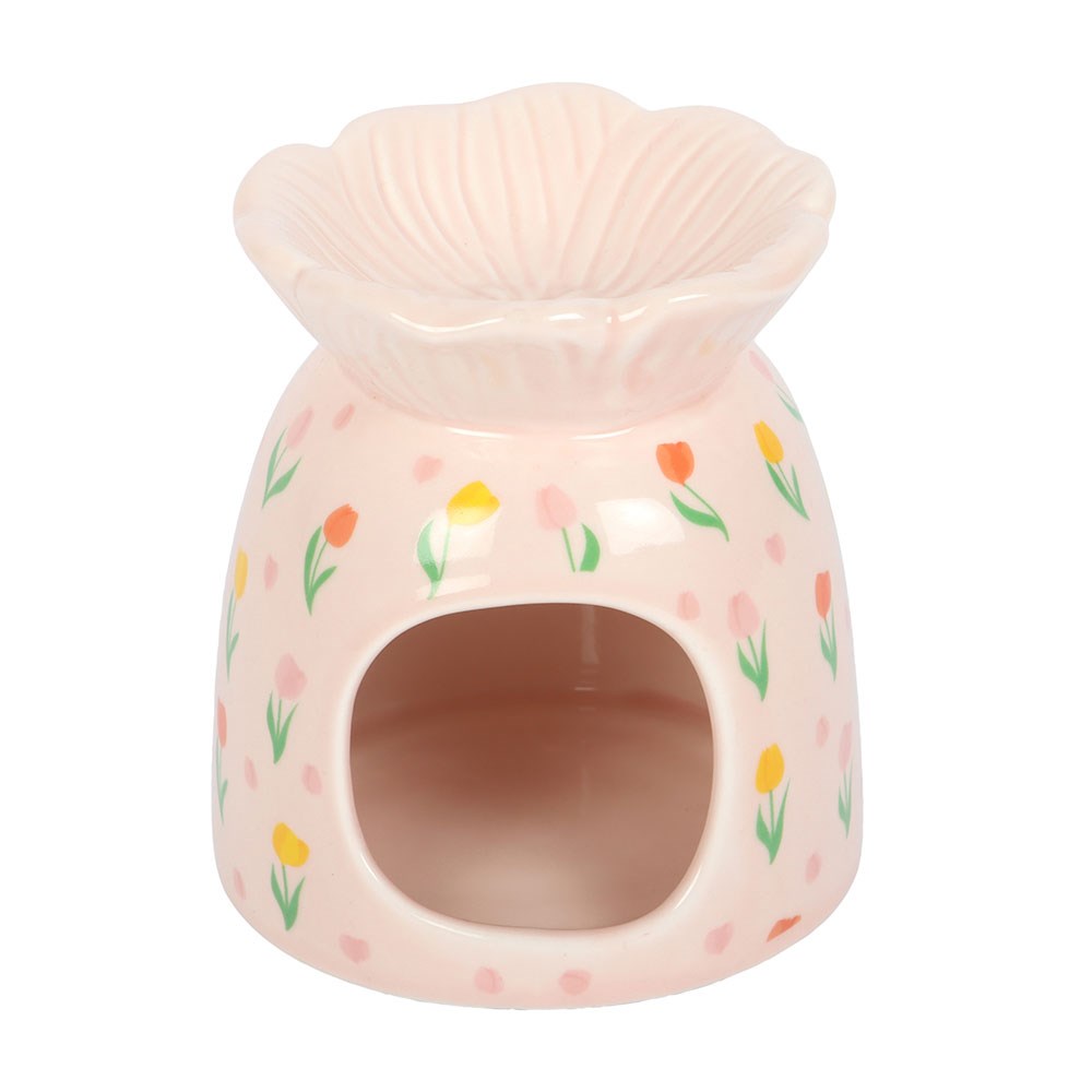 Tulip Print Ceramic Oil Burner & Wax Melt Warmer2