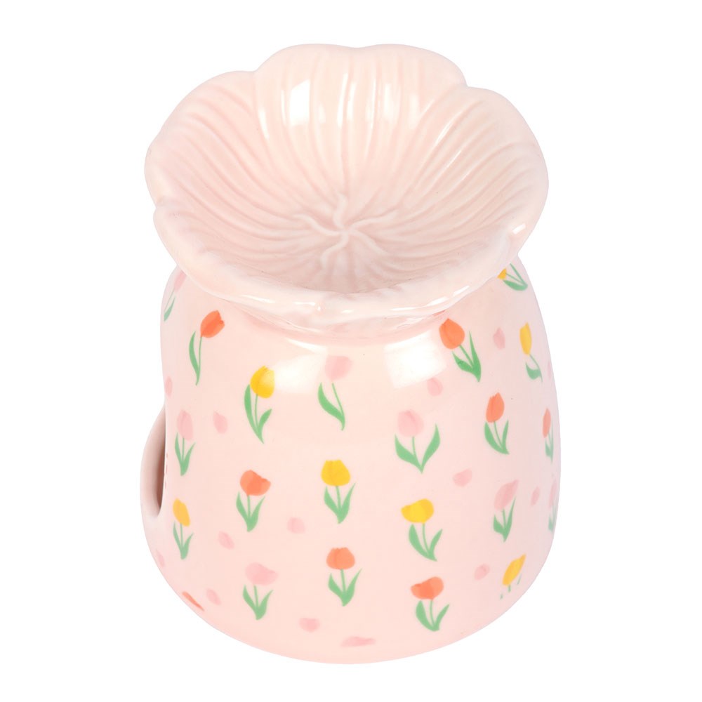 Tulip Print Ceramic Oil Burner & Wax Melt Warmer3