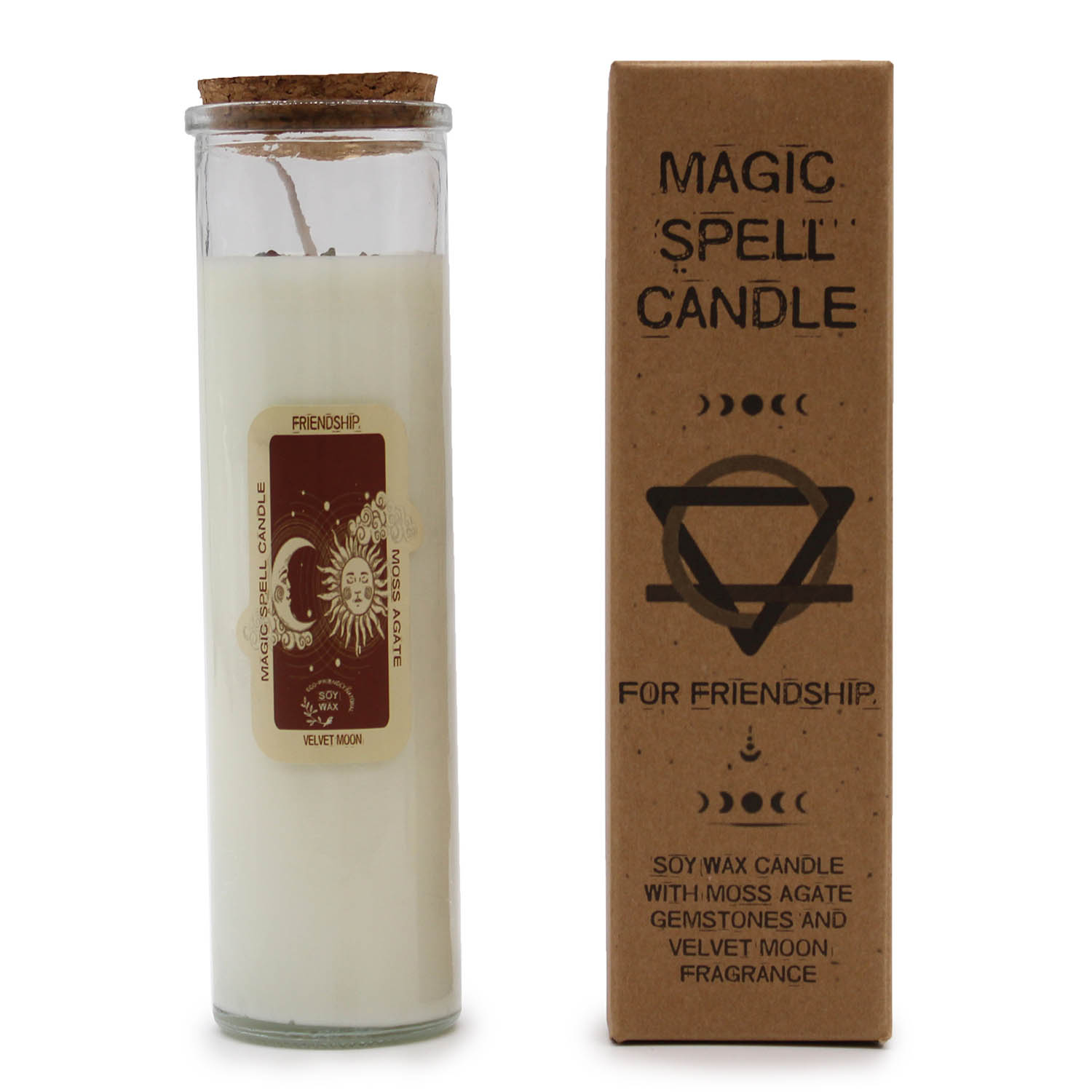 Friendship Magic Spell Soy Candle - Moss Agate & Velvet Moon2