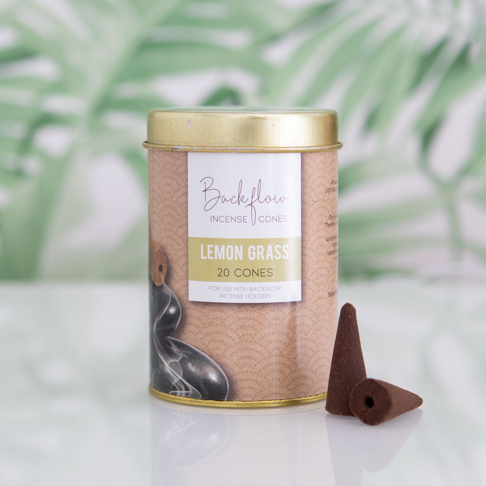 Elements Lemon Grass Jumbo Backflow Incense Cones - 6 Tins (120 Cones)3