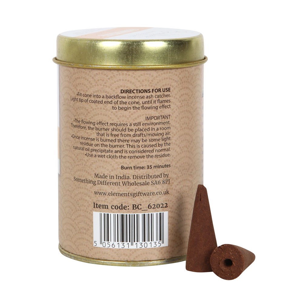Elements Frankincense Jumbo Backflow Incense Cones - 6 Tins (120 Cones)2