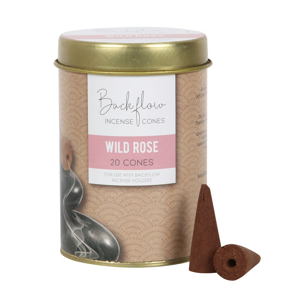 Elements Wild Rose Jumbo Backflow Incense Cones - 6 Tins (120 Cones)1