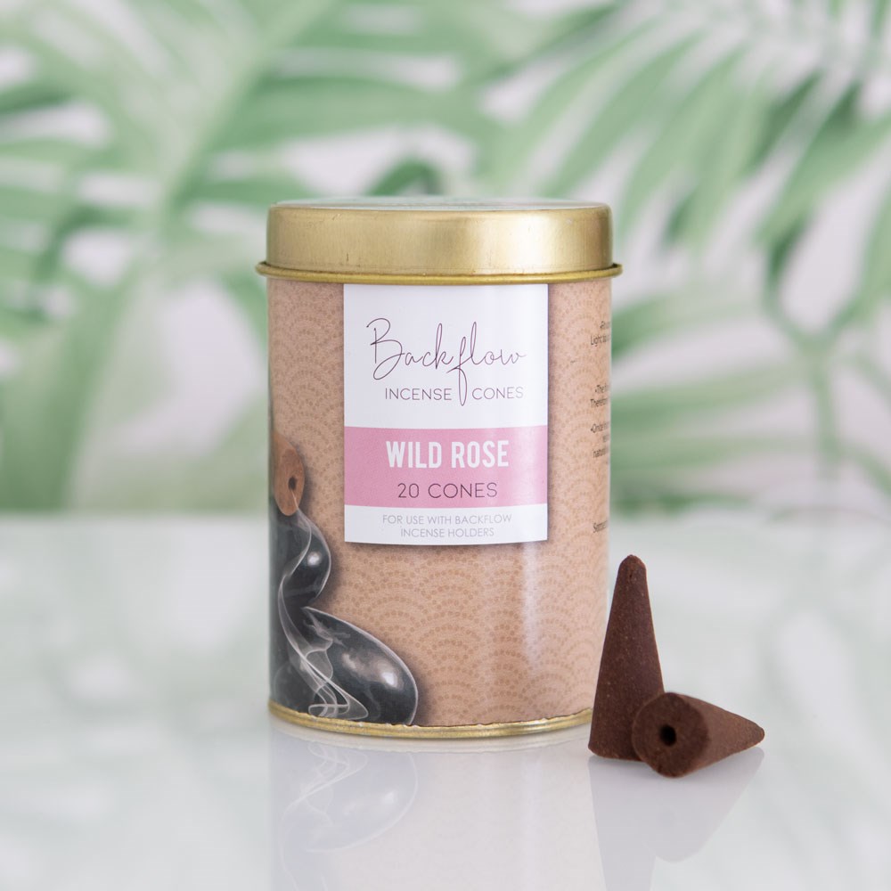 Elements Wild Rose Jumbo Backflow Incense Cones - 6 Tins (120 Cones)3