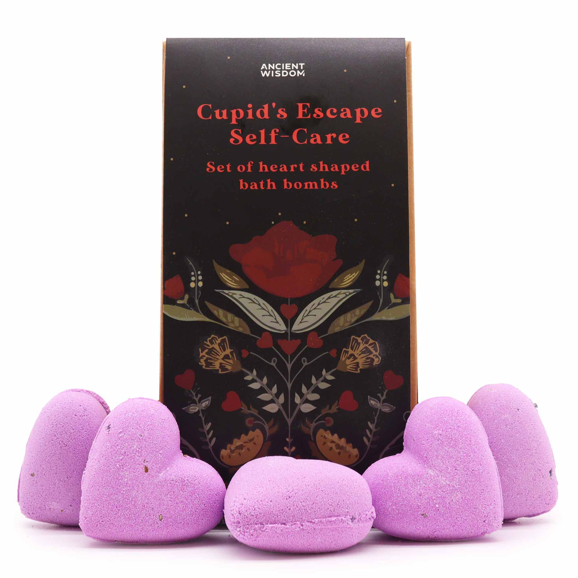 Cupid's Escape Self-Care Gift Set - French Lavender Heart Bath Bombs