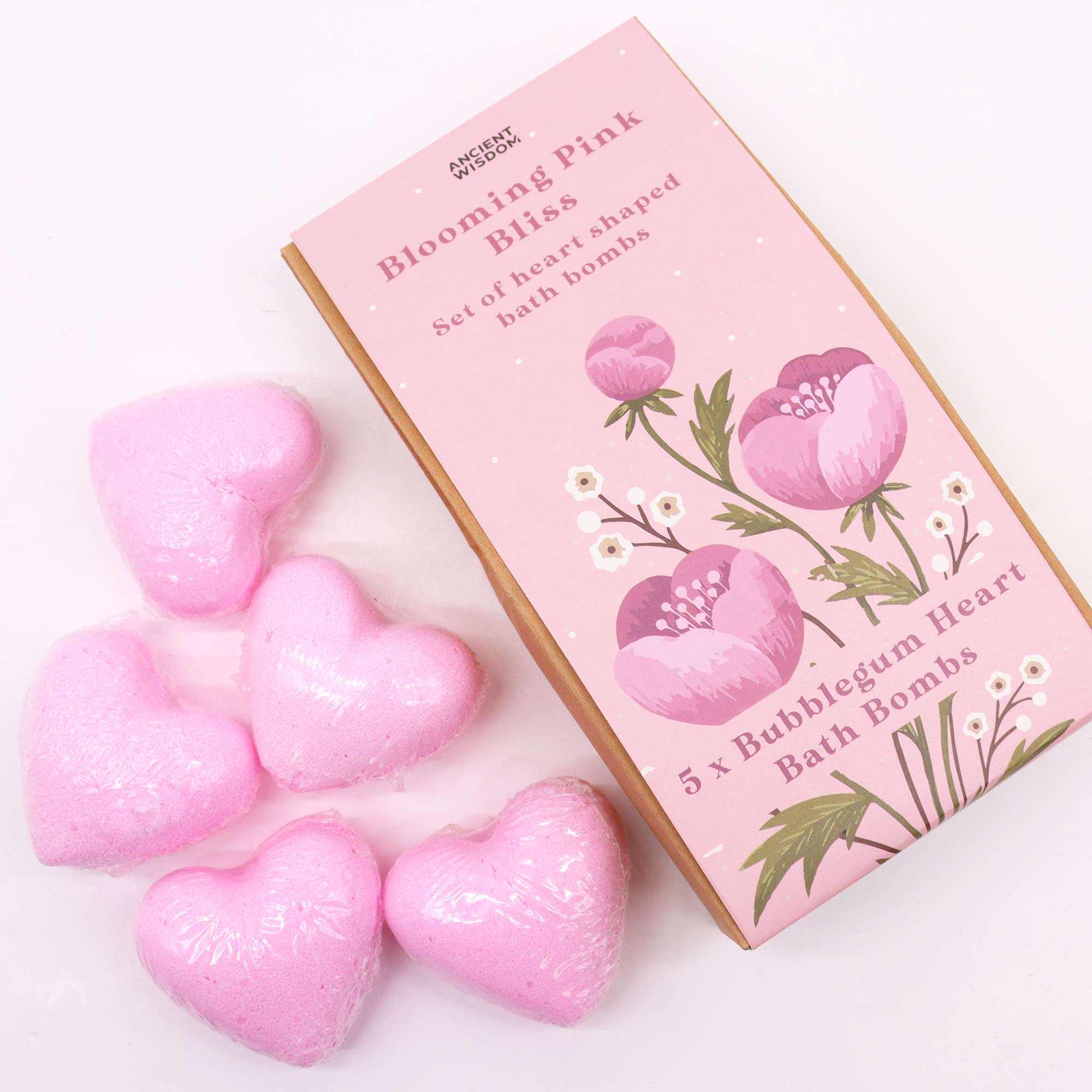 Blooming Pink Bliss Gift Set - Bubblegum Heart Bath Bombs3
