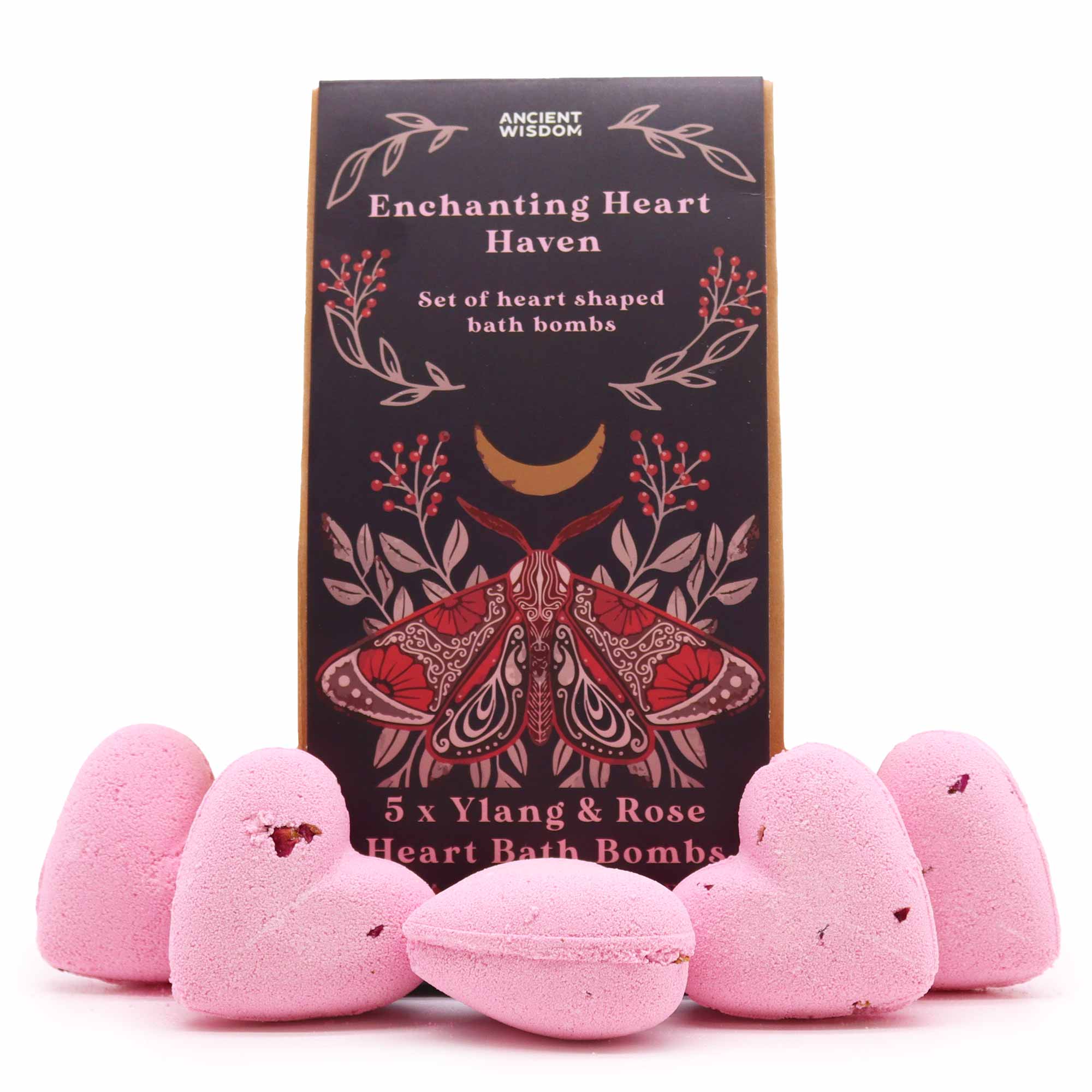 Enchanting Heart Haven Gift Set - Ylang & Rose Heart Bath Bombs