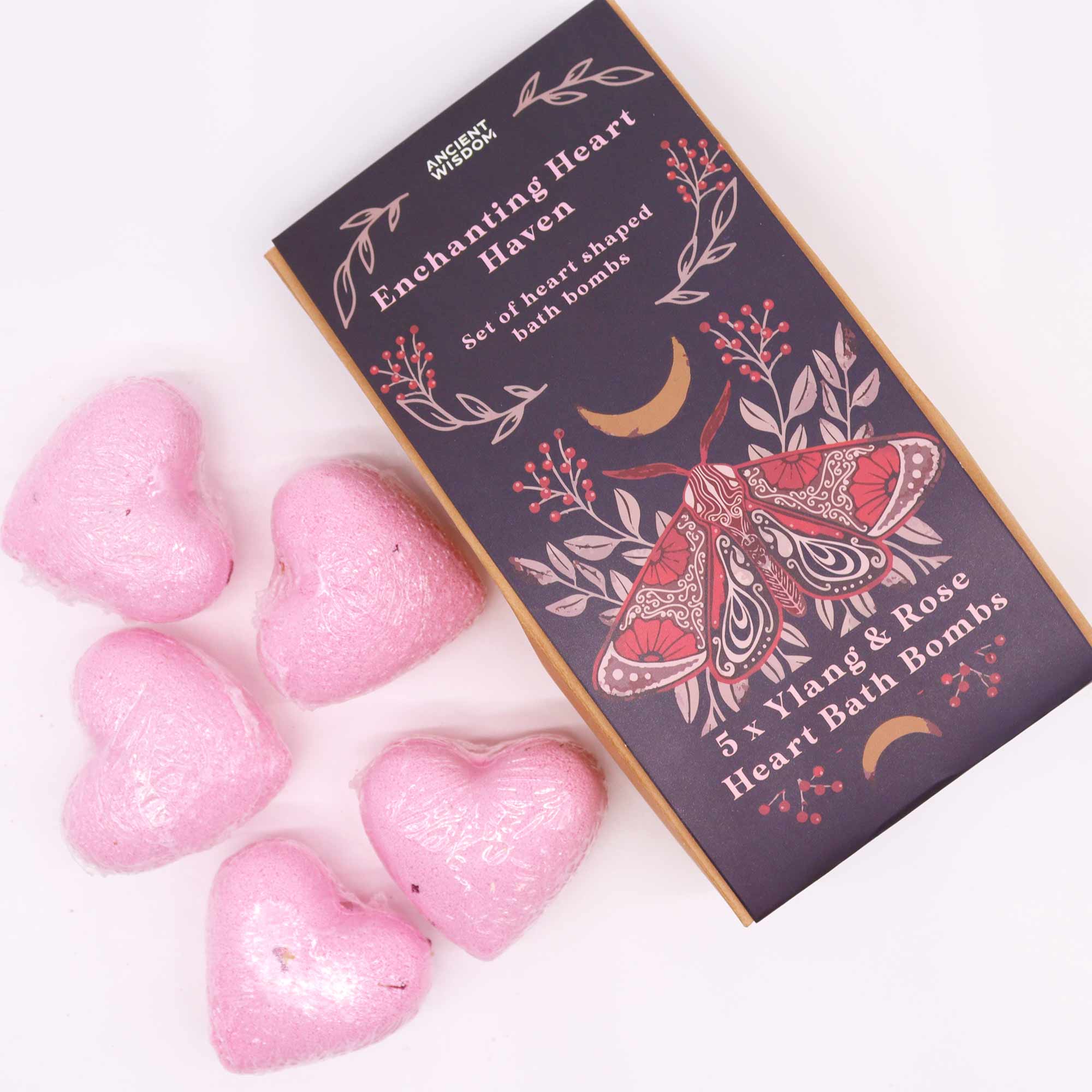 Enchanting Heart Haven Gift Set - Ylang & Rose Heart Bath Bombs3