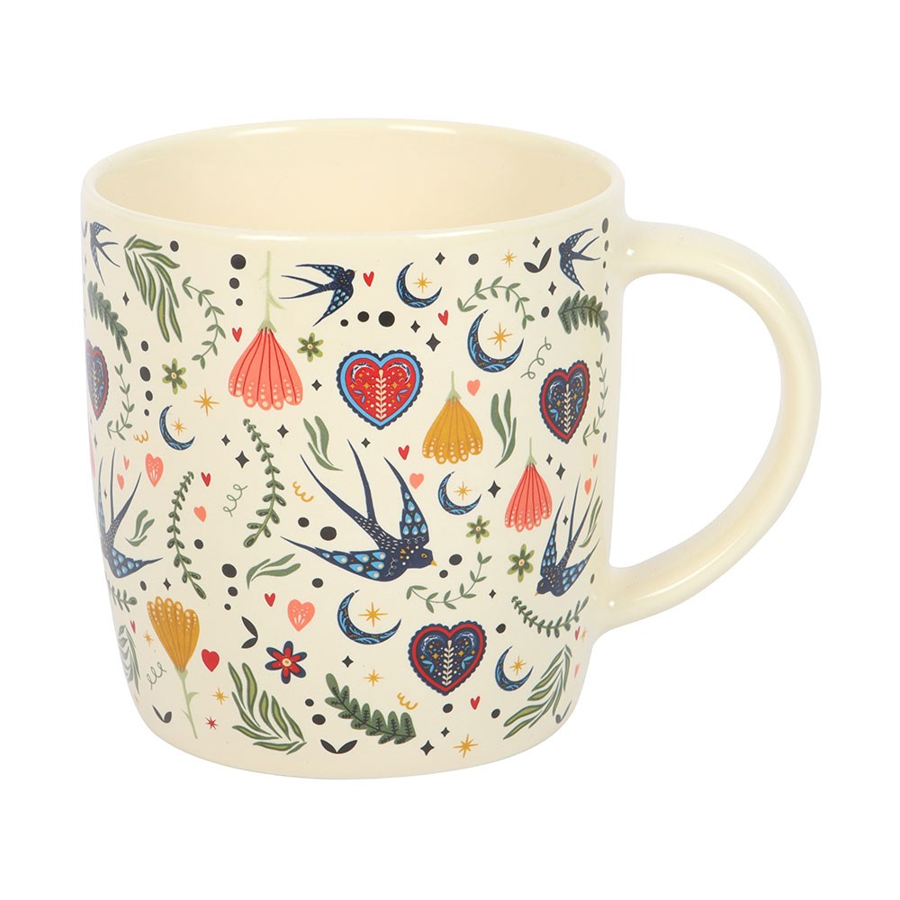 Cream Midnight Bloom Print Mug2