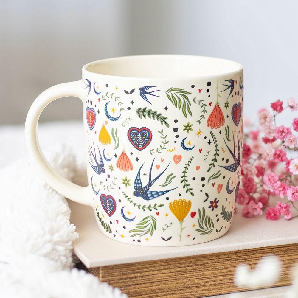 Cream Midnight Bloom Print Mug3