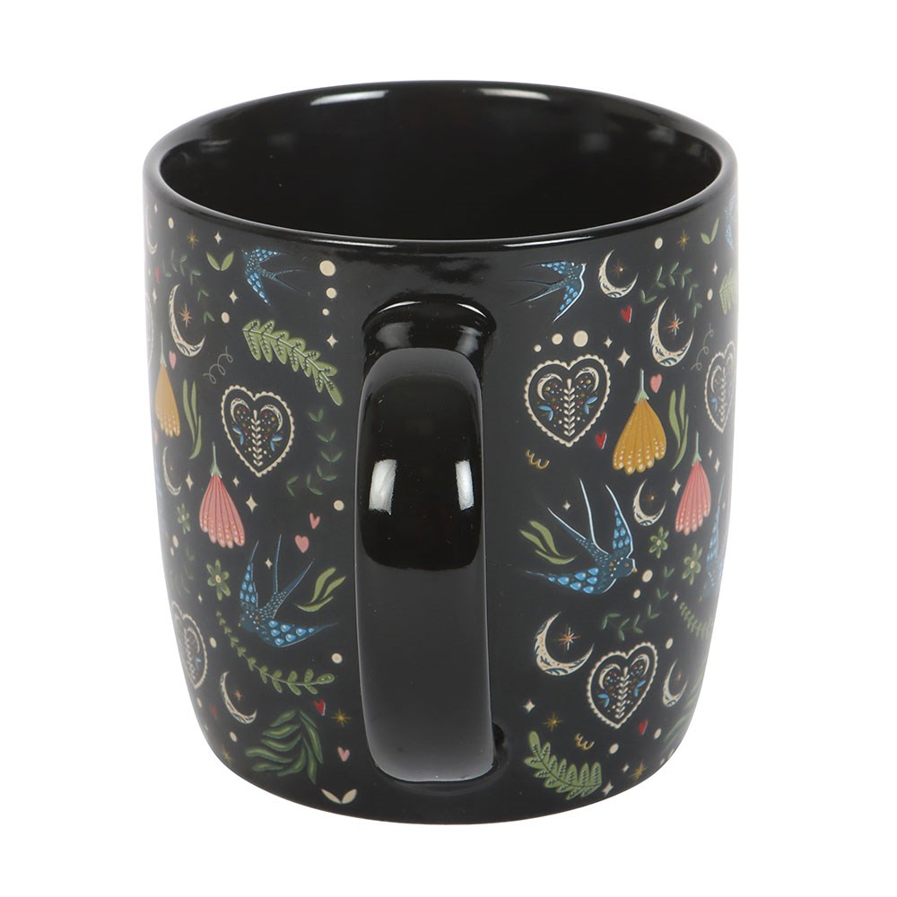 Black Midnight Bloom Print Mug1