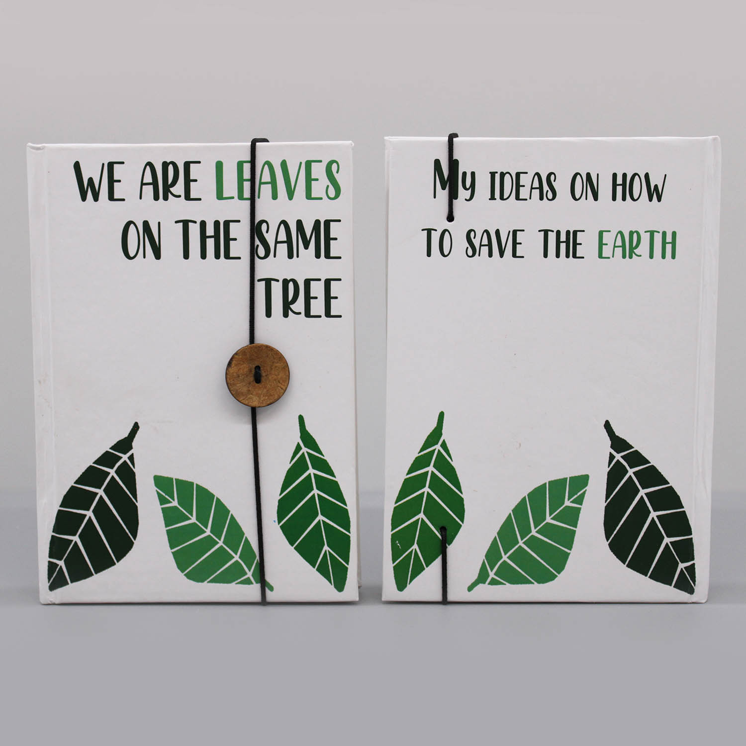 Recycled Paper Notebook with Strap - Leaves on the Same Tree1