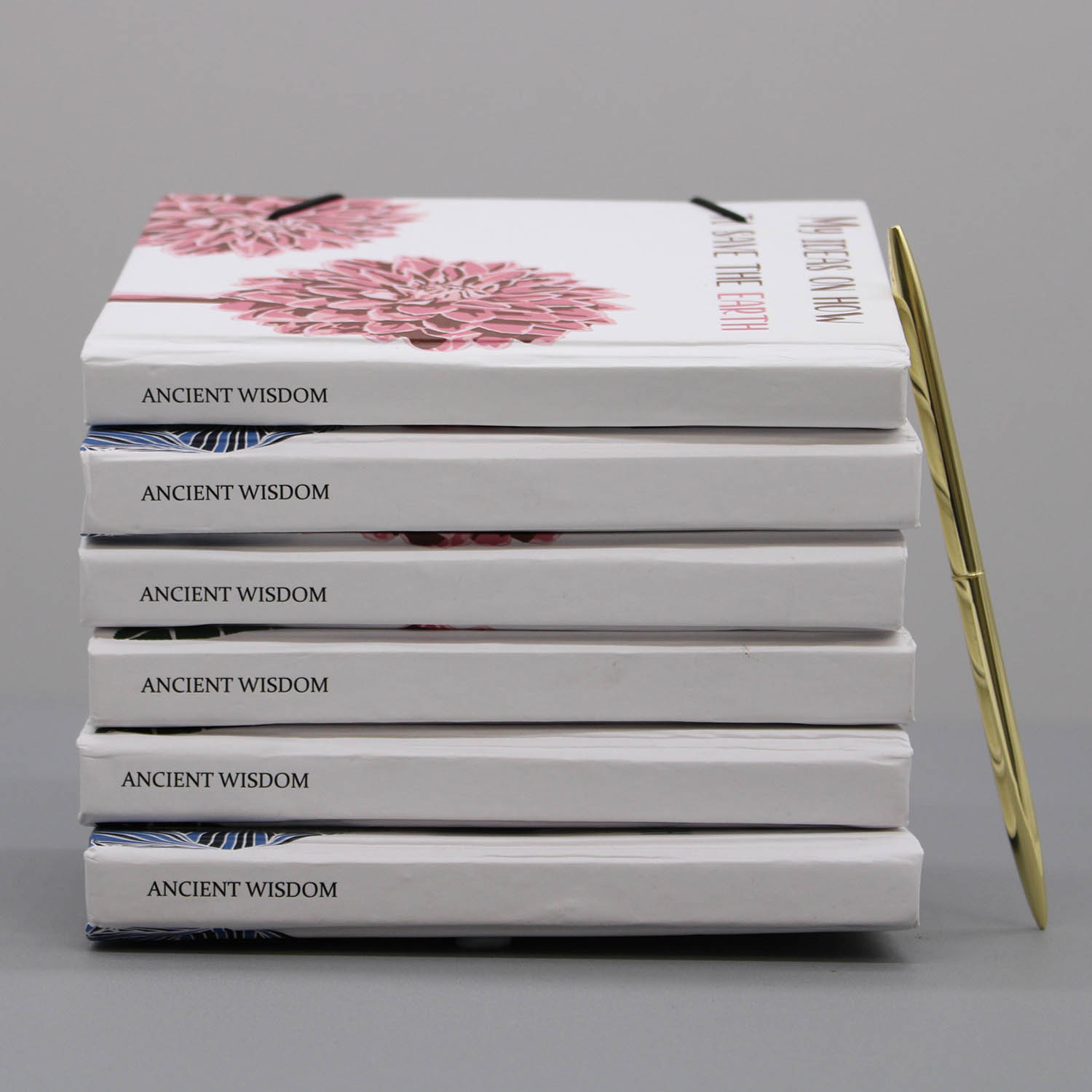 Recycled Paper Notebook with Strap - Flowers in the Same Garden4