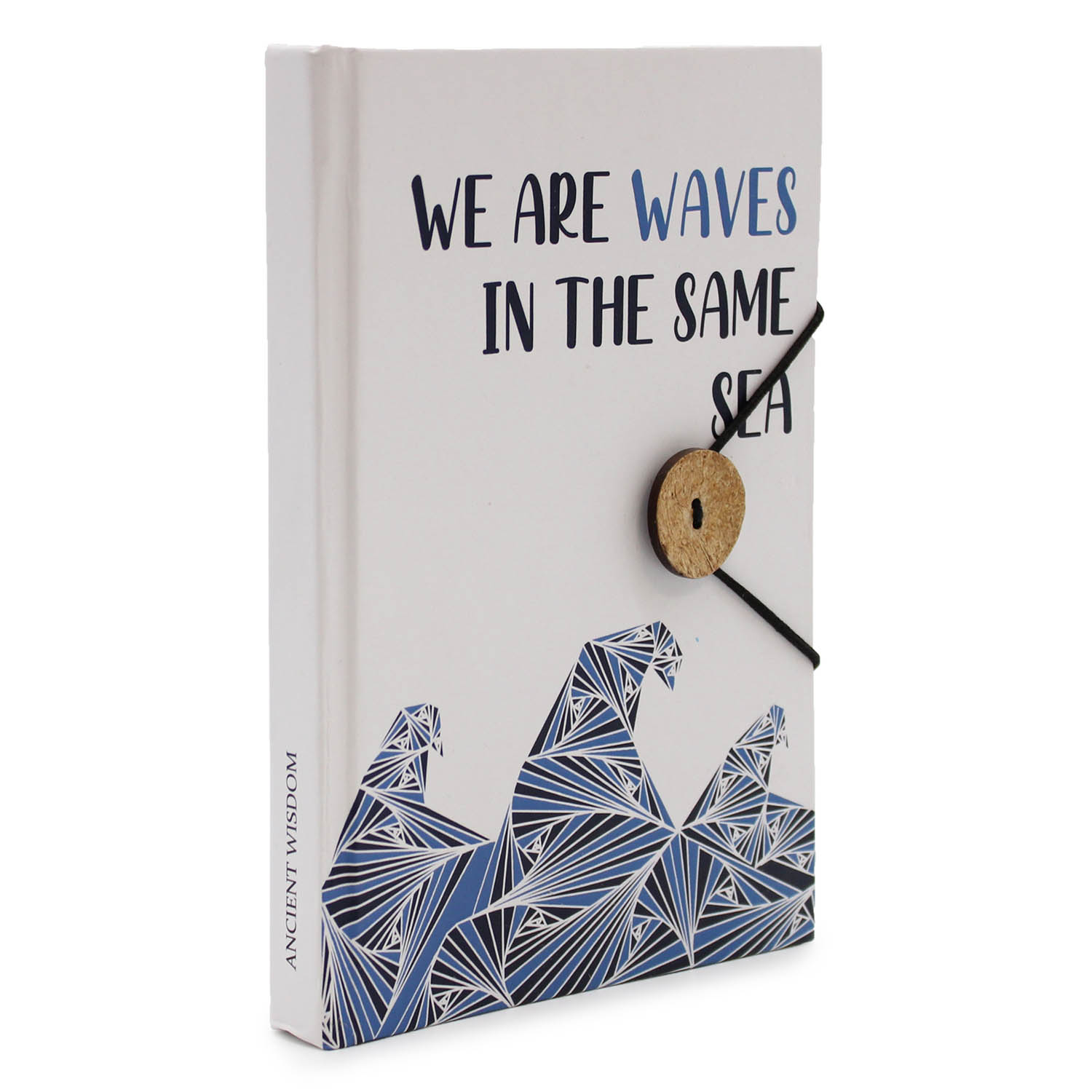 Recycled Paper Notebook with Strap - Waves in the Same Sea2