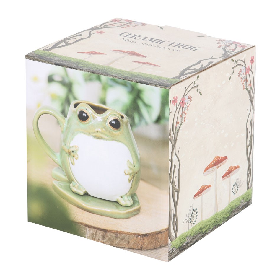 Frog Shaped Ceramic Mug & Lily Pad Saucer Gift Set5