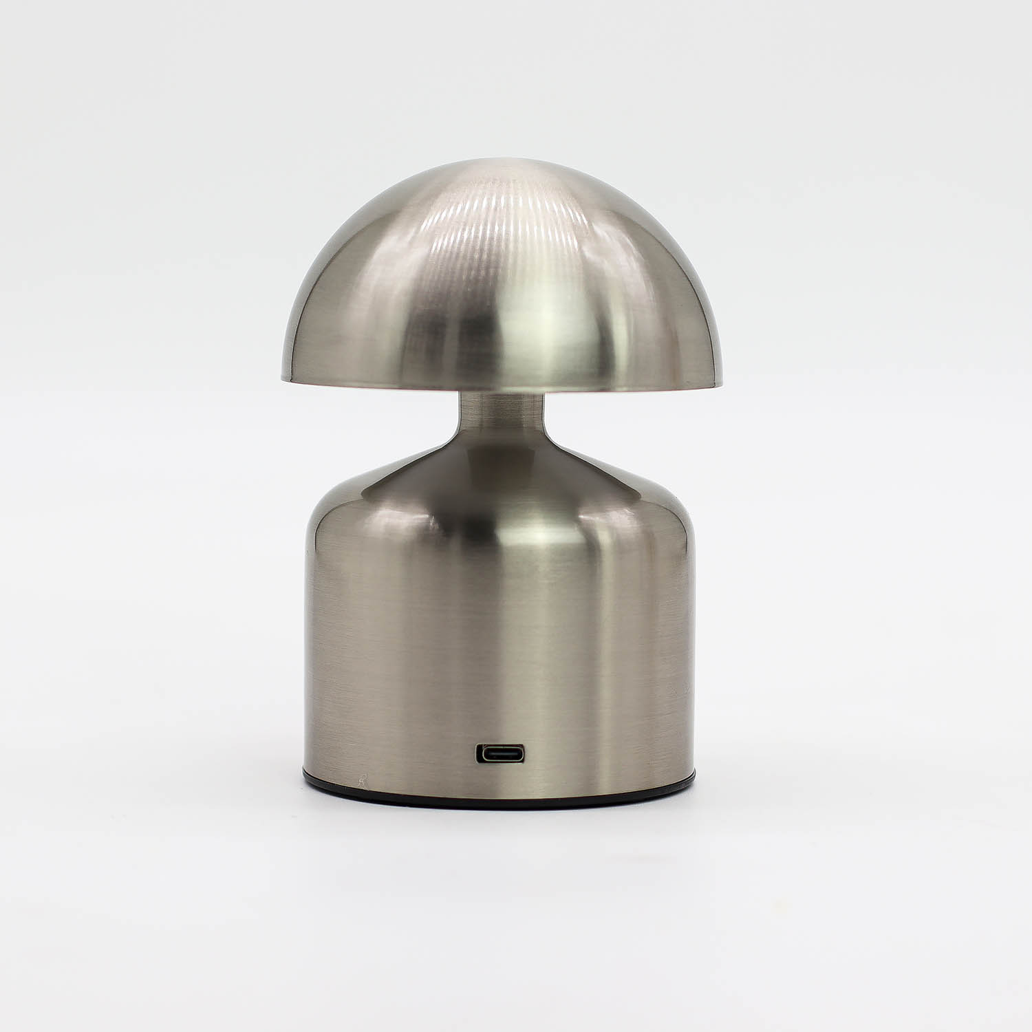 Silver Mushroom Touch Lamp – Dimmable LED & USB-C Rechargeable1