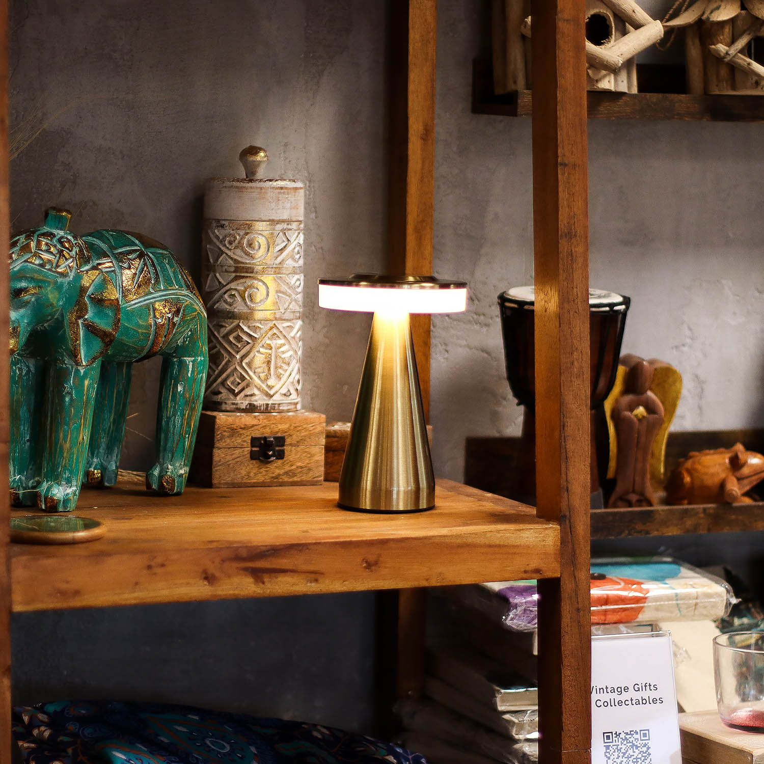 Copper Tall Stem Touch Lamp – Dimmable LED & USB-C Rechargeable4