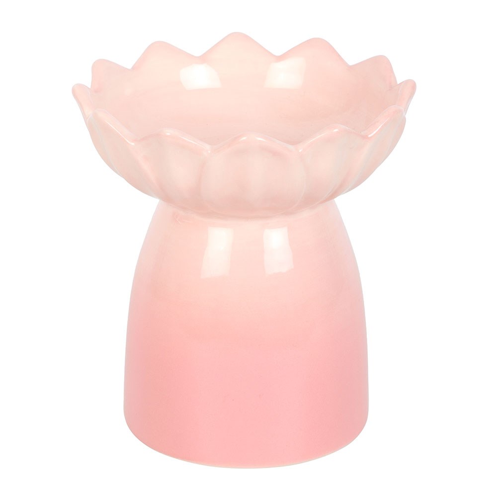 Pink Water Lily Ceramic Oil Burner & Wax Warmer1