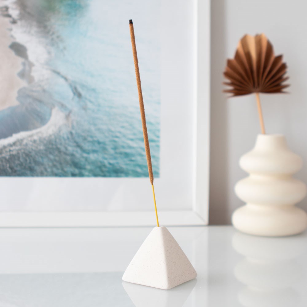 Cream Speckle Pyramid Incense Stick Holder2