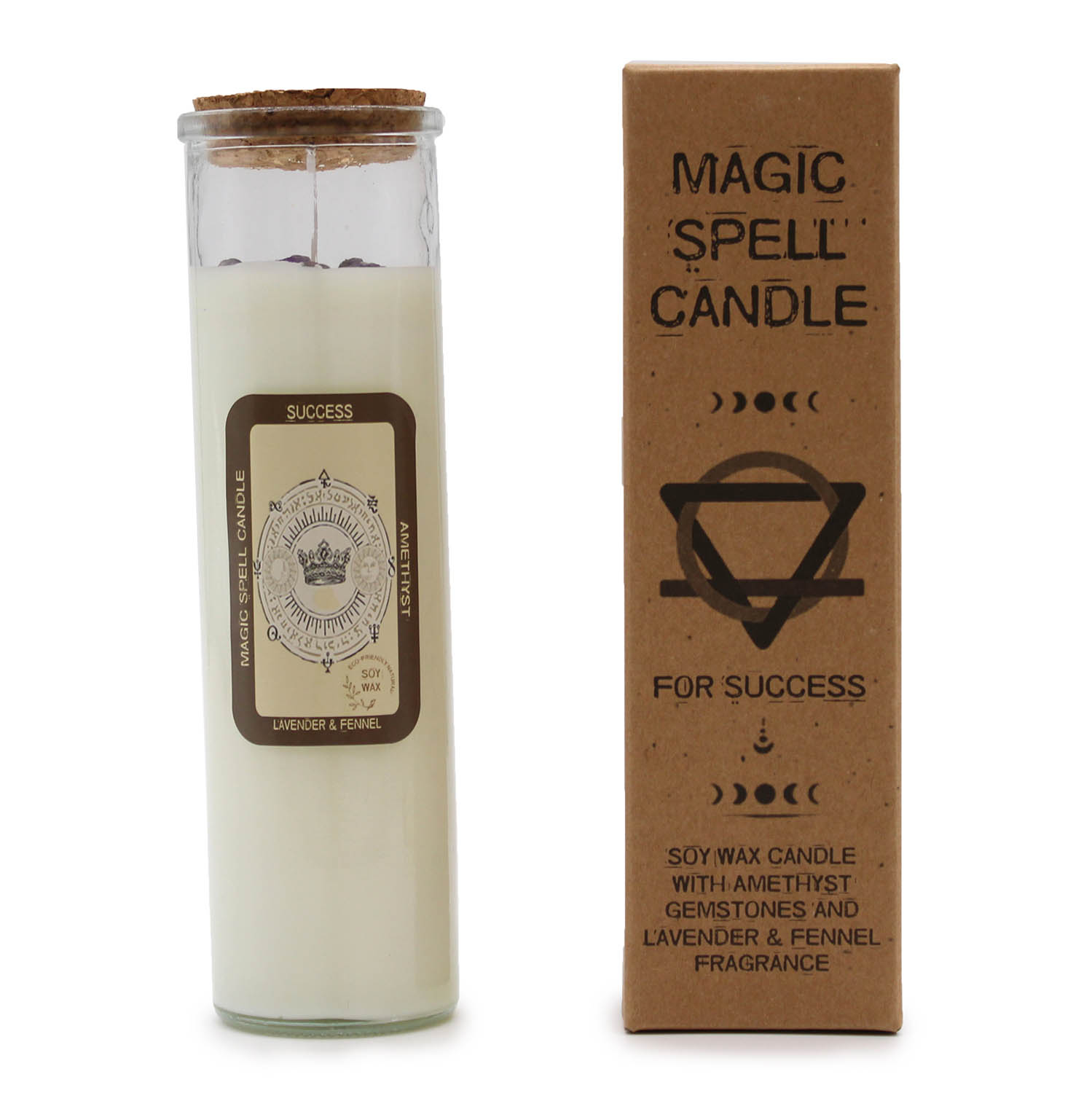 Success Magic Spell Soy Candle - Amethyst, Lavender & Fennel2